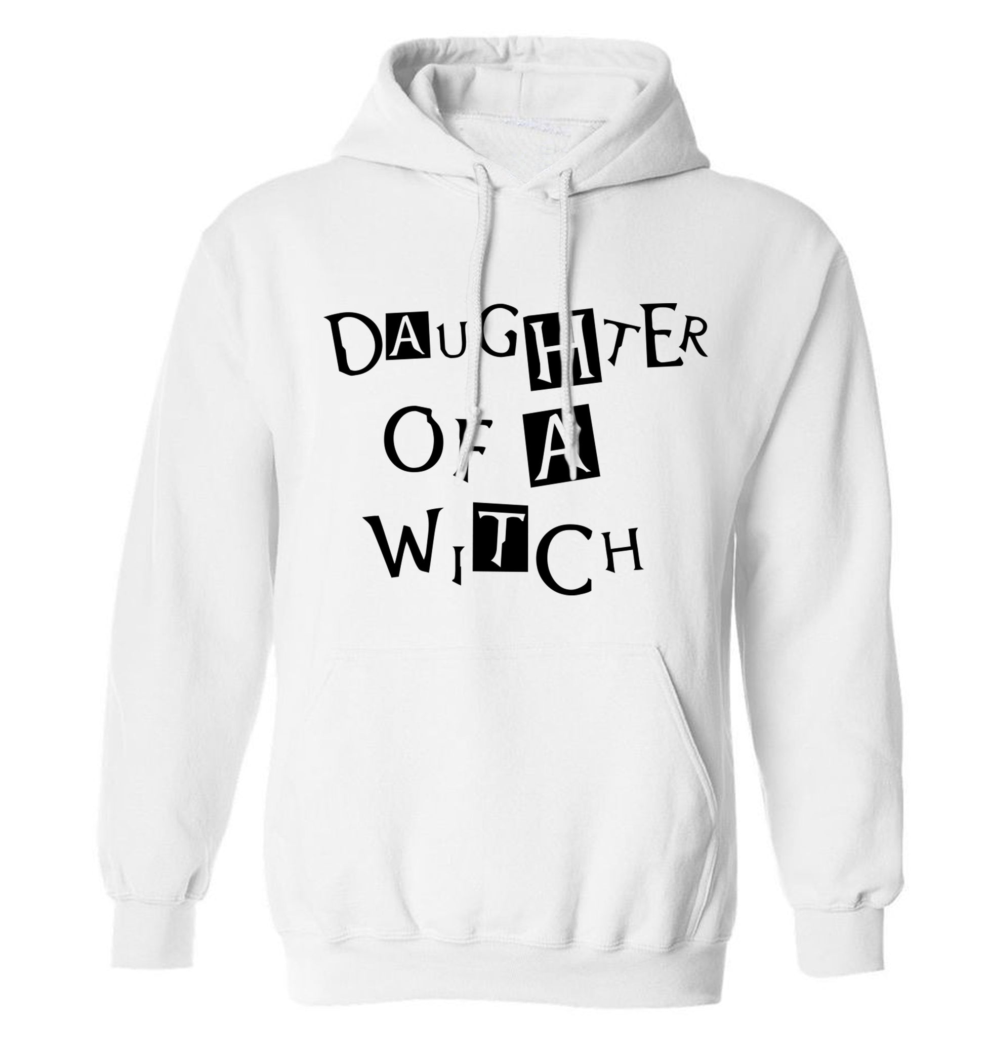Daughter of a witch adults unisex white hoodie 2XL