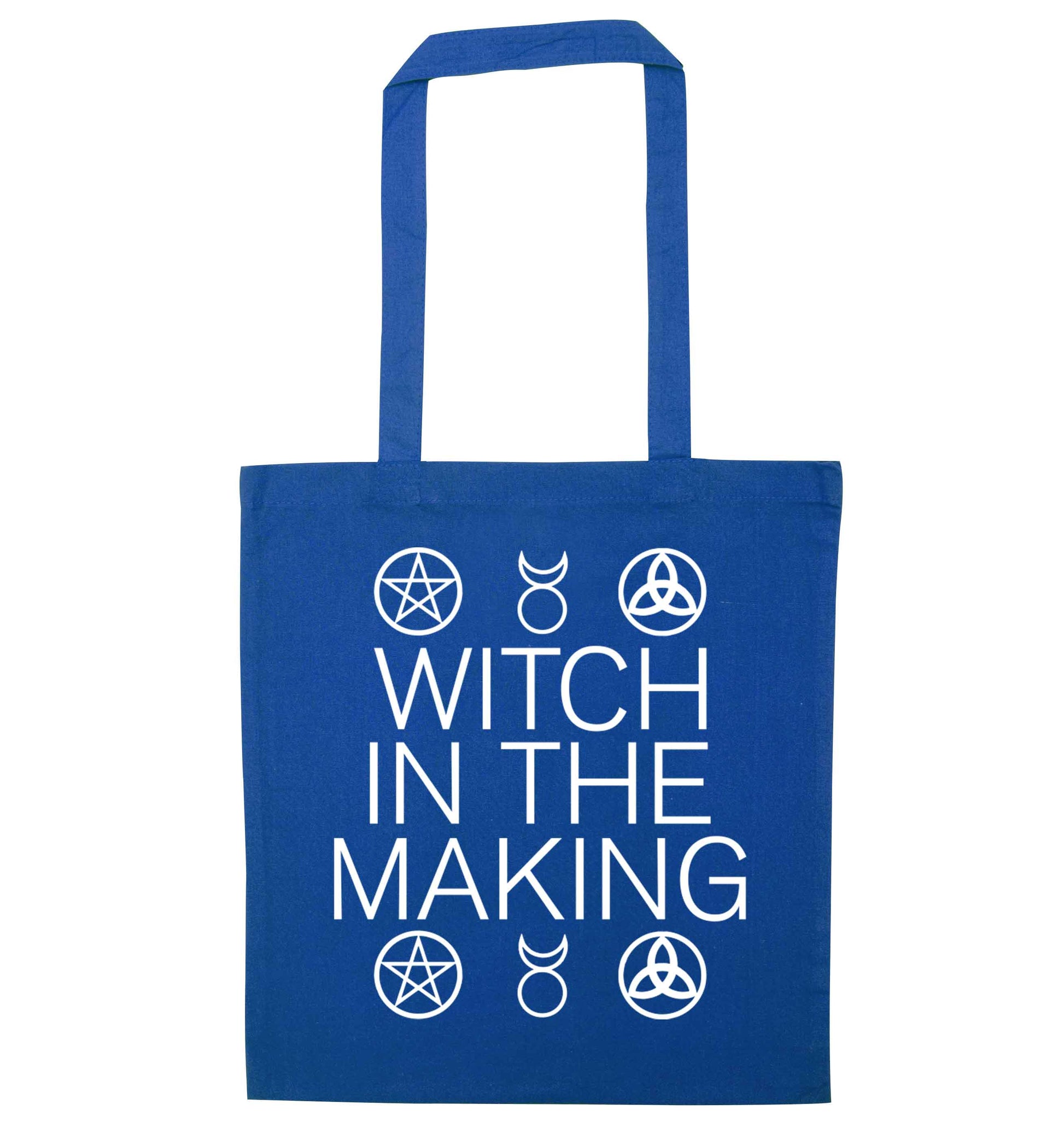 Witch in the making blue tote bag