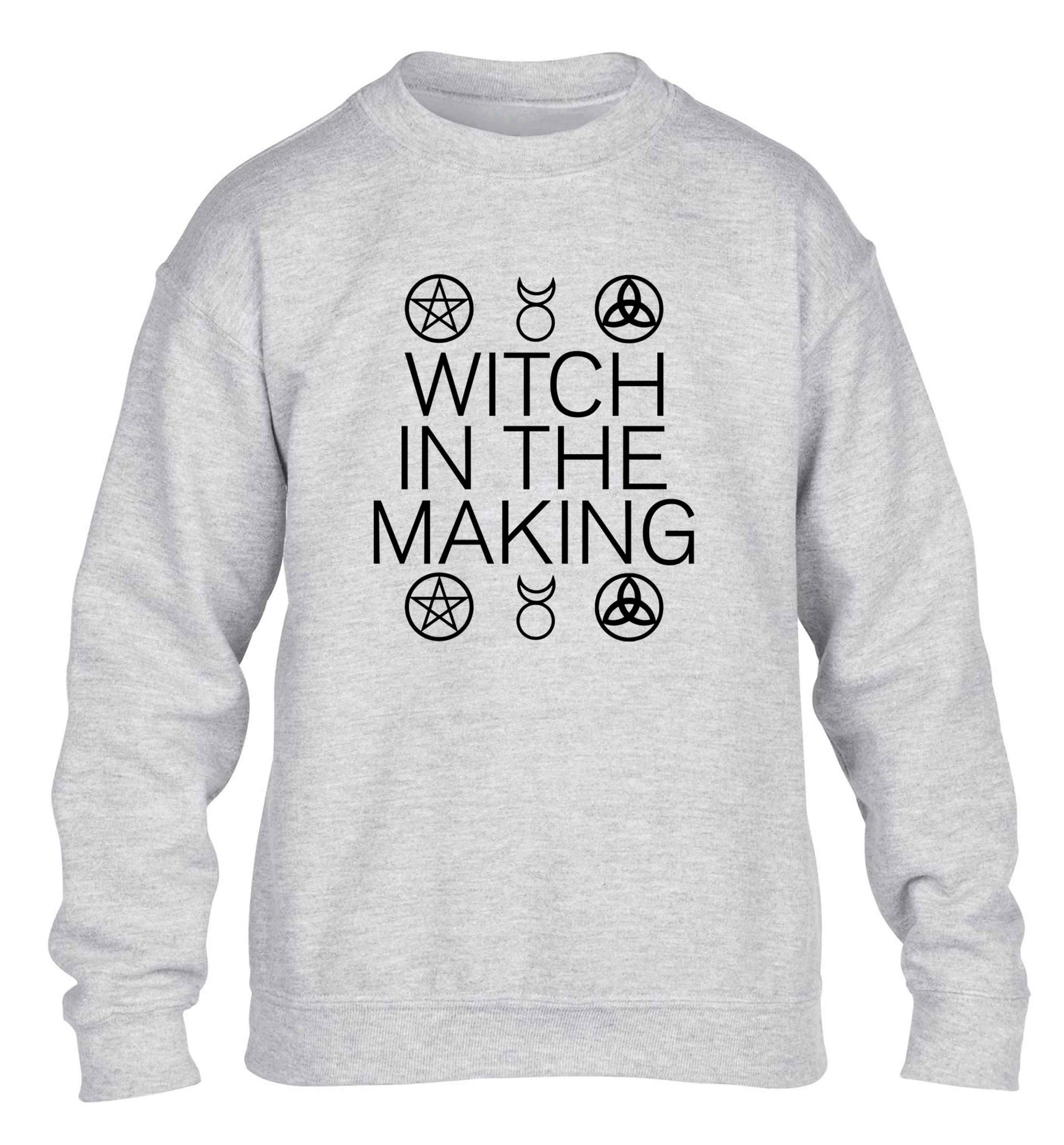 Witch in the making children's grey sweater 12-13 Years