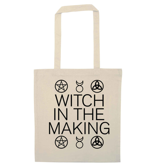Witch in the making natural tote bag