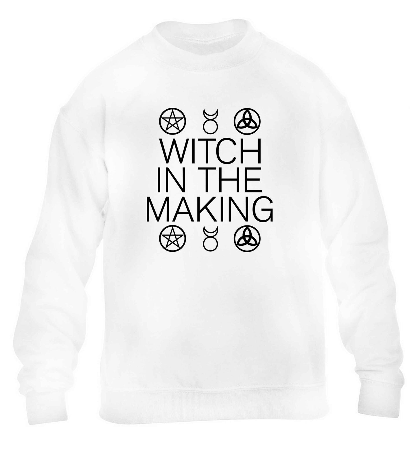 Witch in the making children's white sweater 12-13 Years