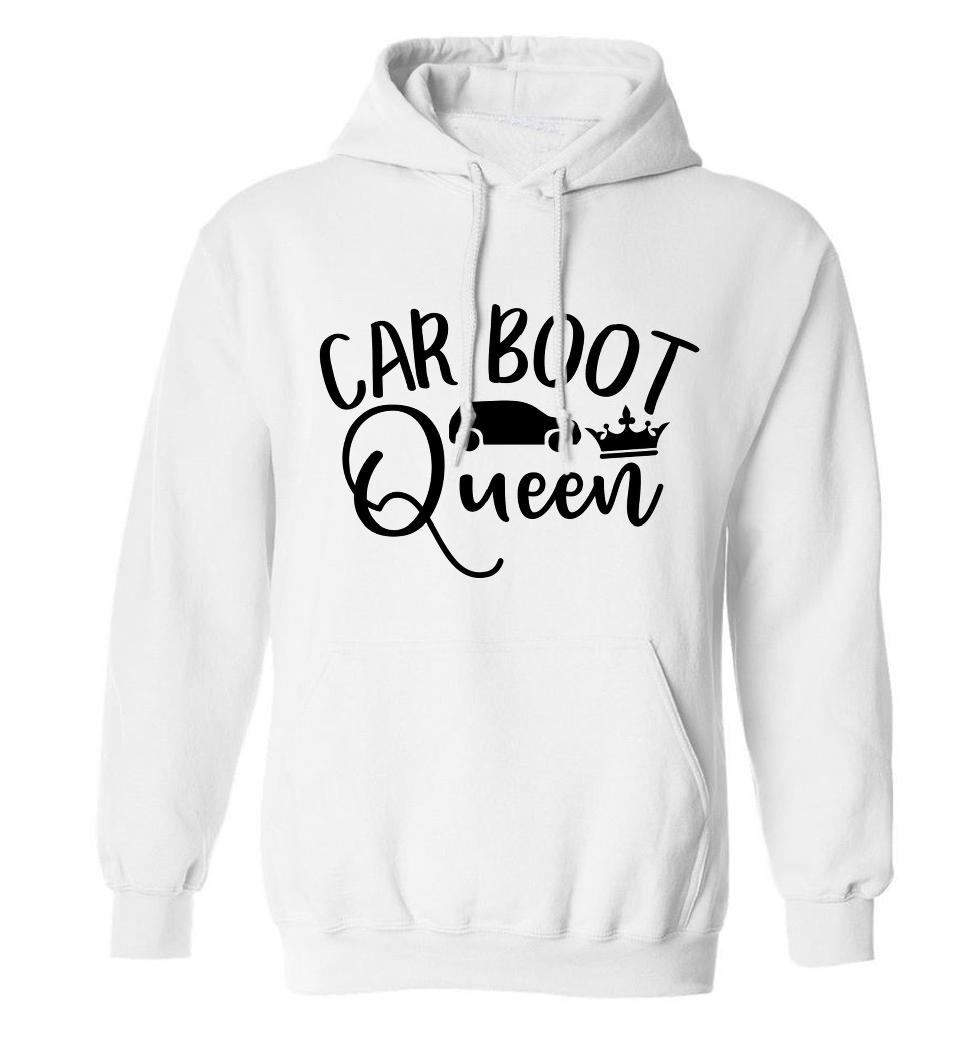 Carboot Queen adults unisex white hoodie 2XL