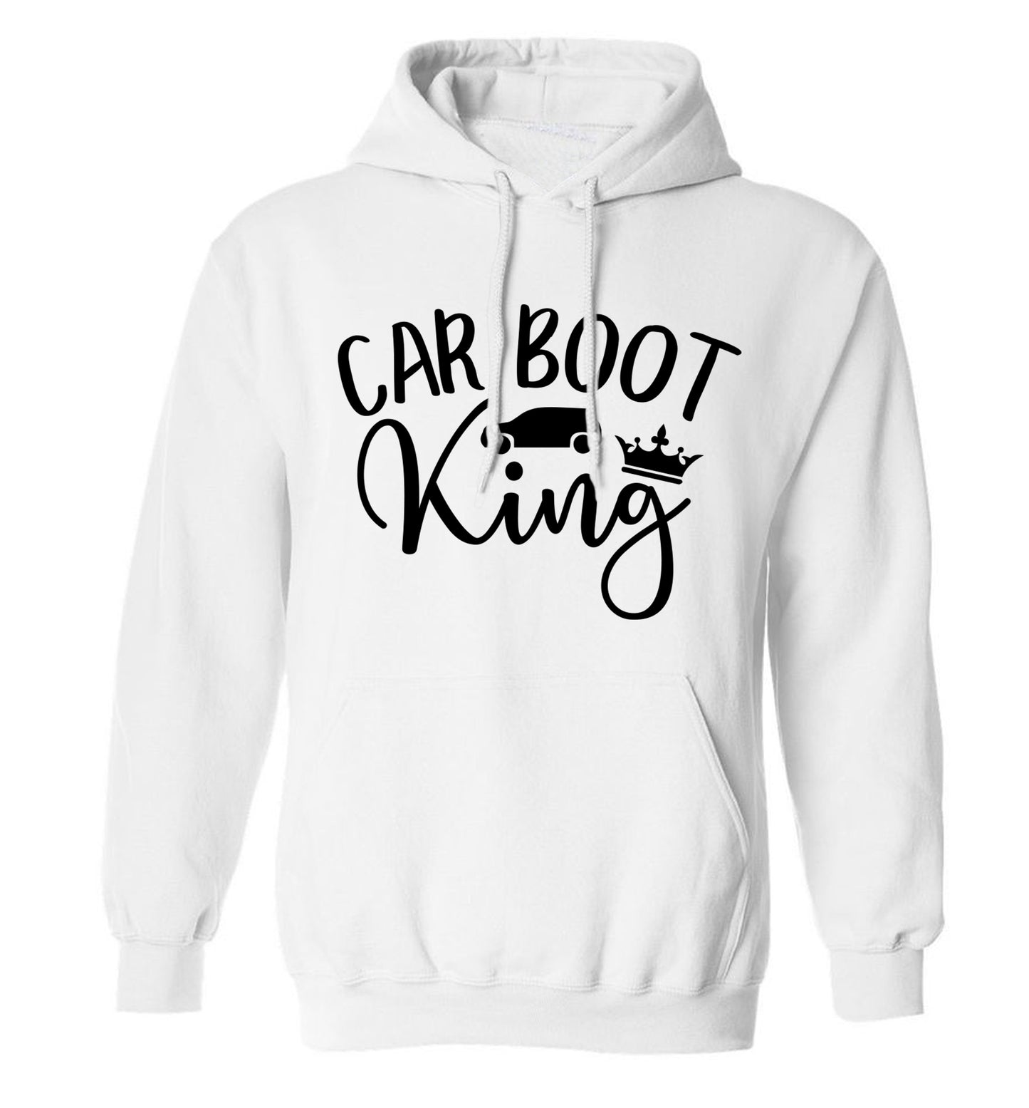 Carboot King adults unisex white hoodie 2XL