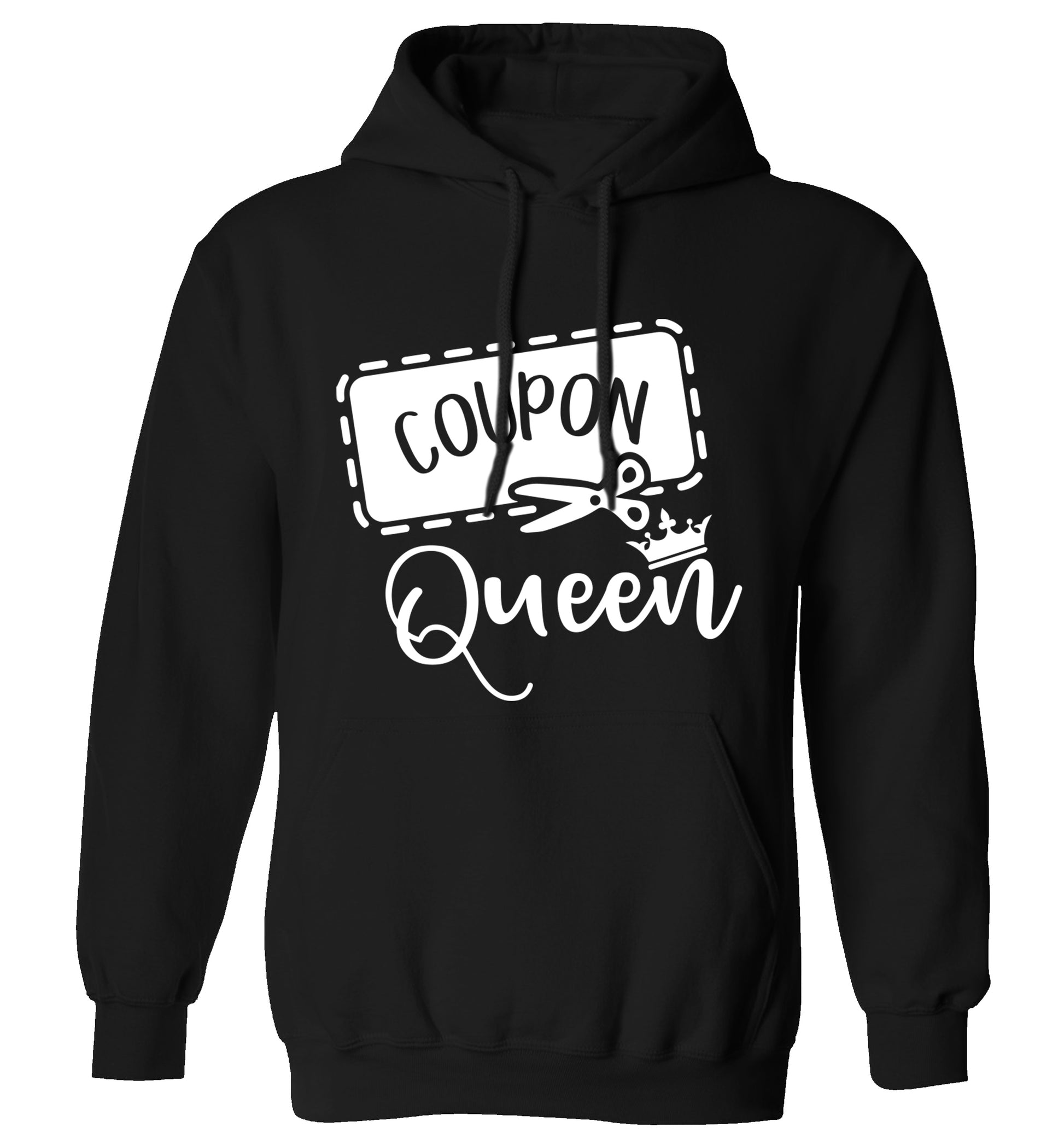Coupon Queen adults unisex black hoodie 2XL