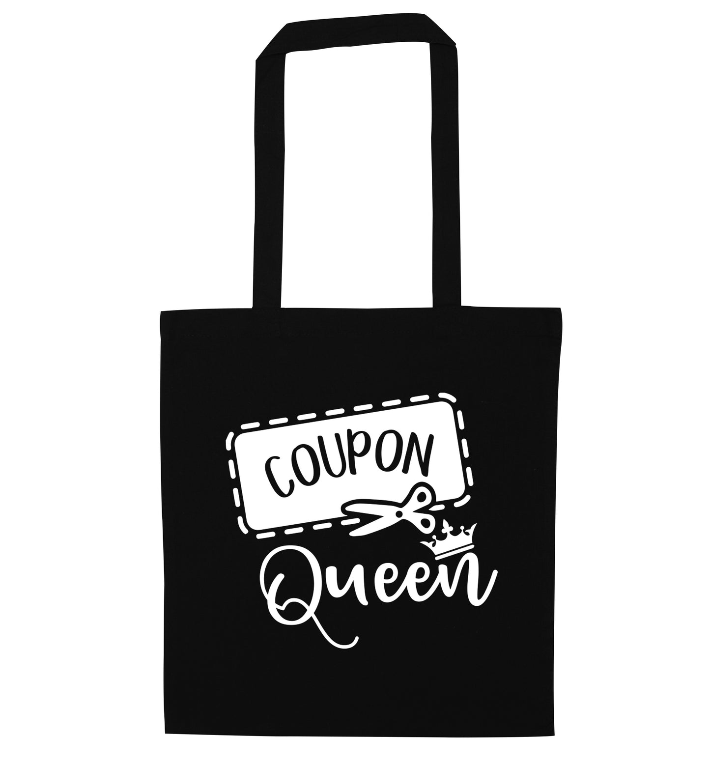 Coupon Queen black tote bag