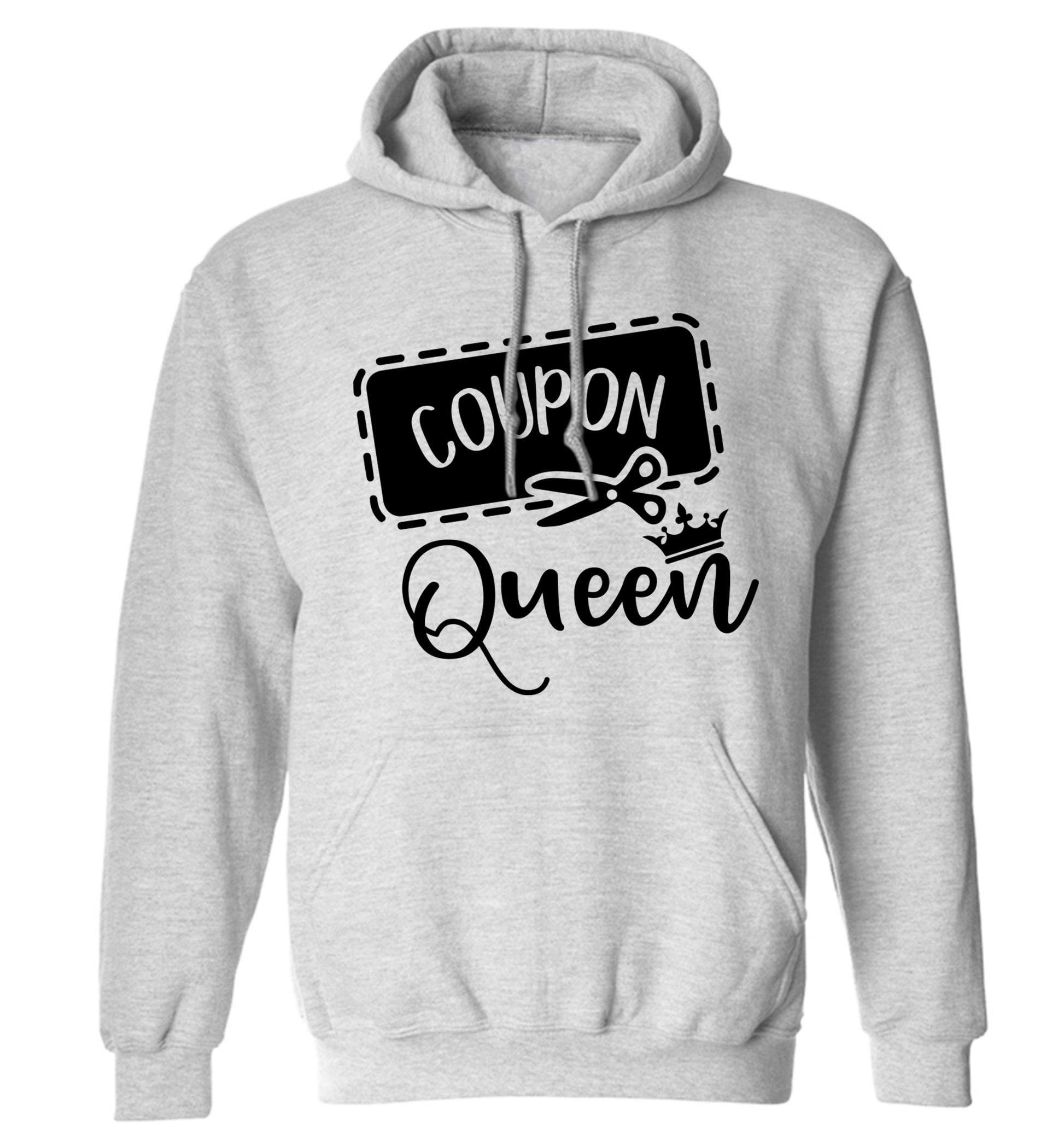 Coupon Queen adults unisex grey hoodie 2XL