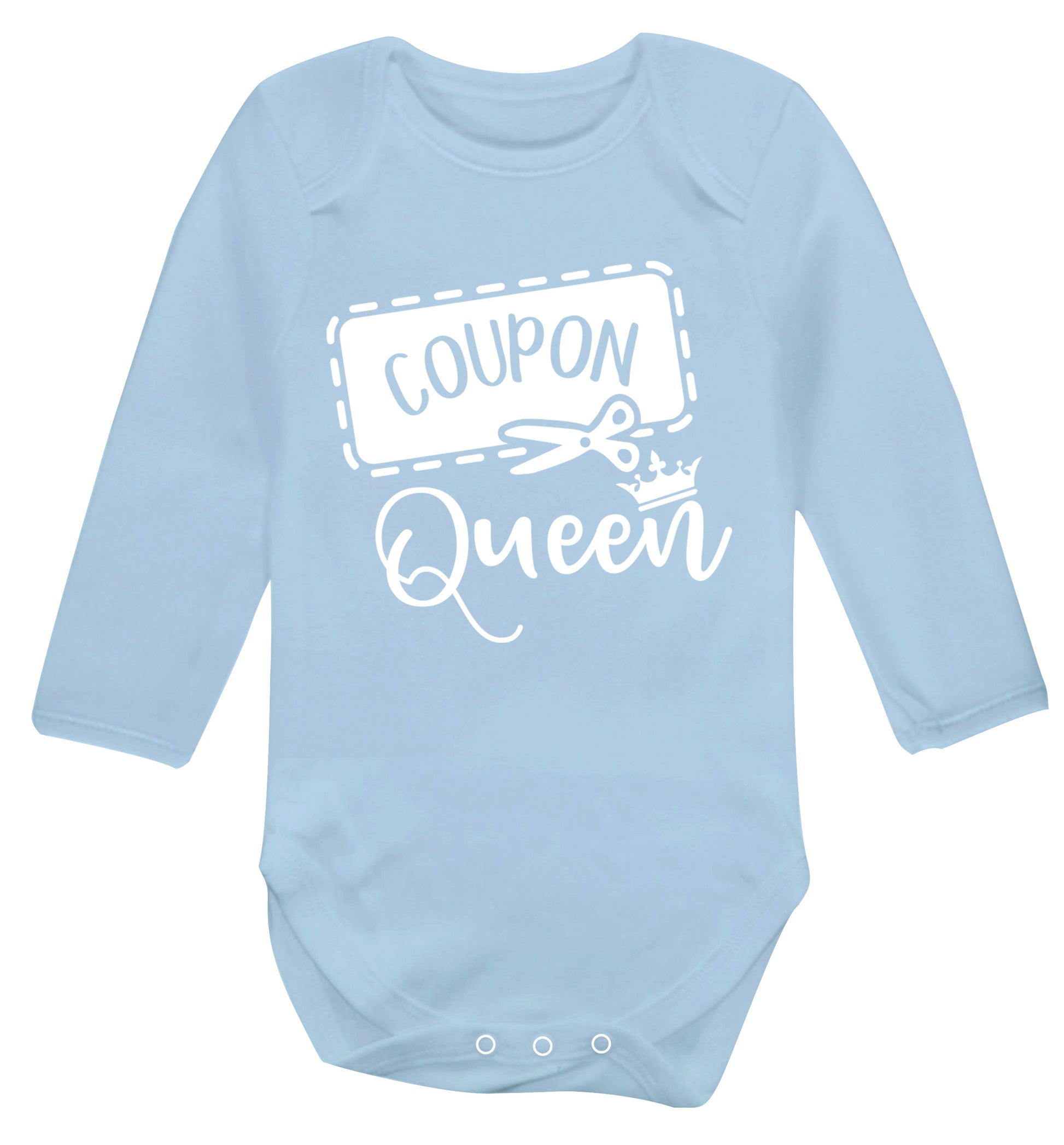 Coupon Queen Baby Vest long sleeved pale blue 6-12 months