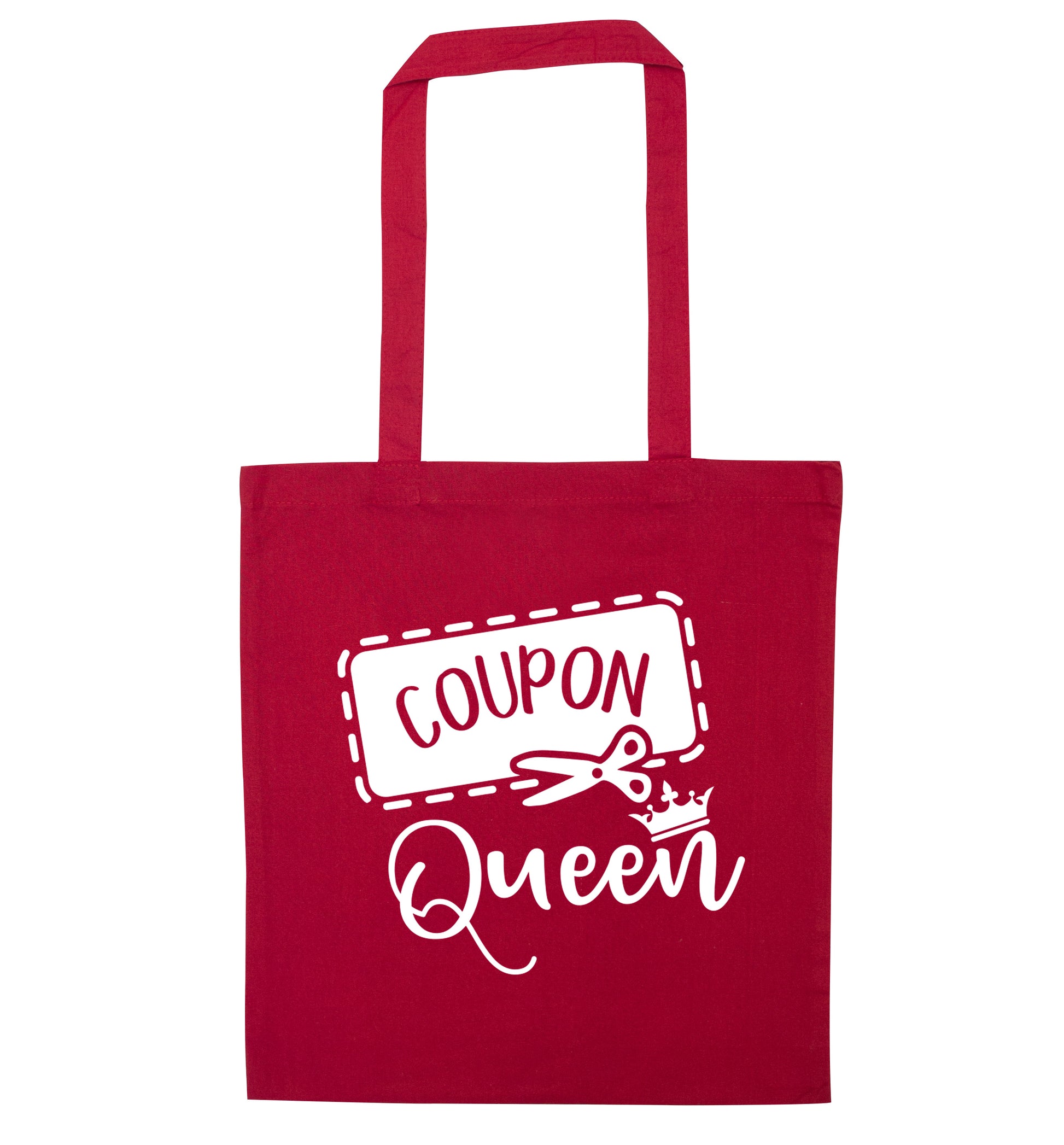 Coupon Queen red tote bag