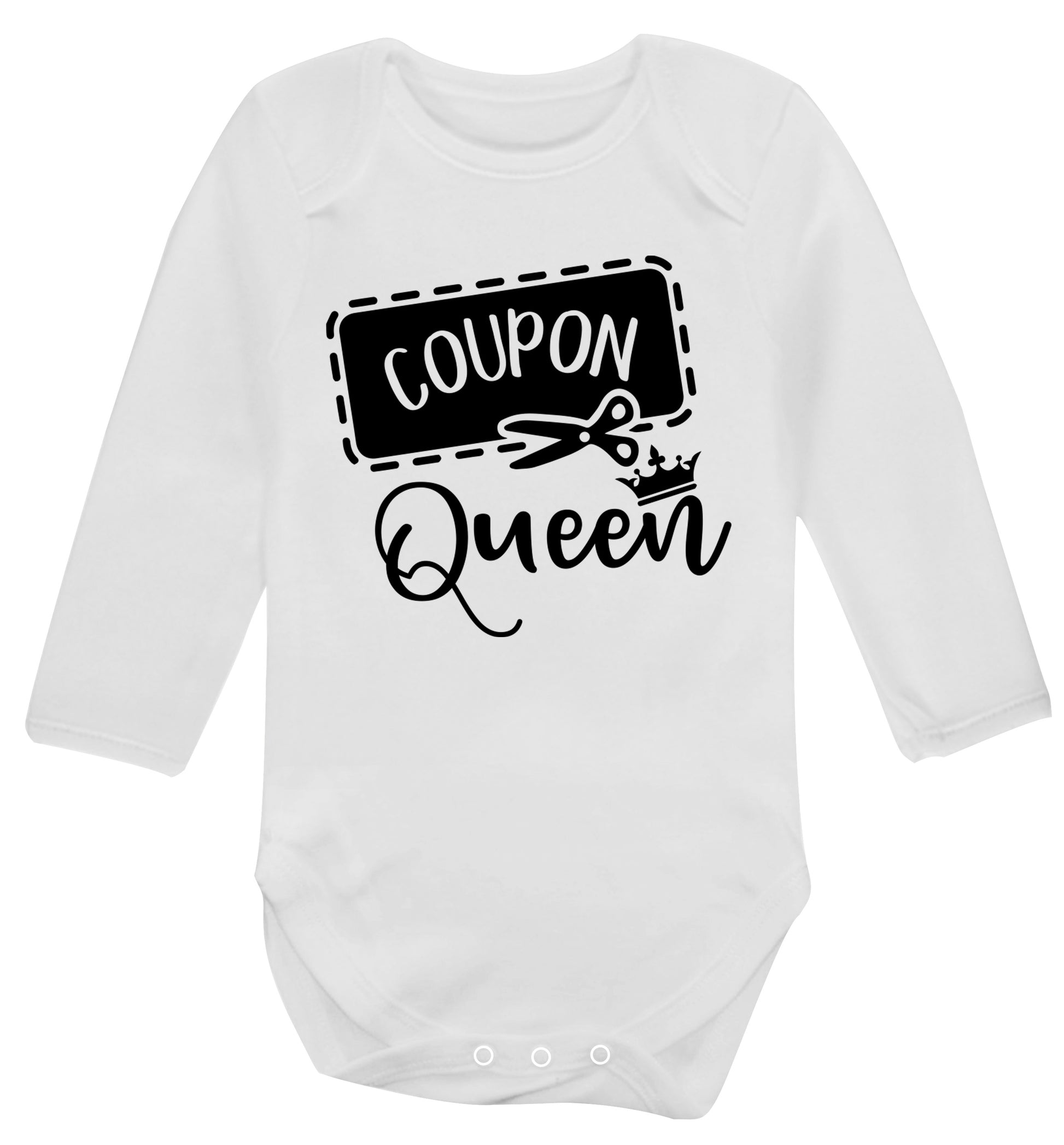 Coupon Queen Baby Vest long sleeved white 6-12 months