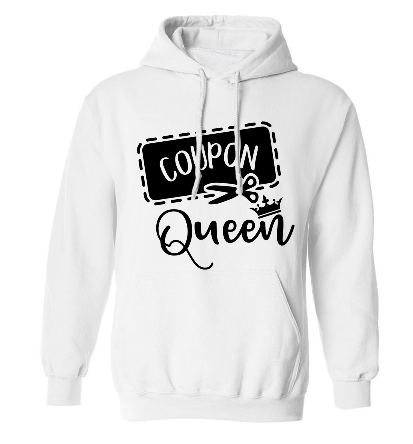 Coupon Queen adults unisex white hoodie 2XL