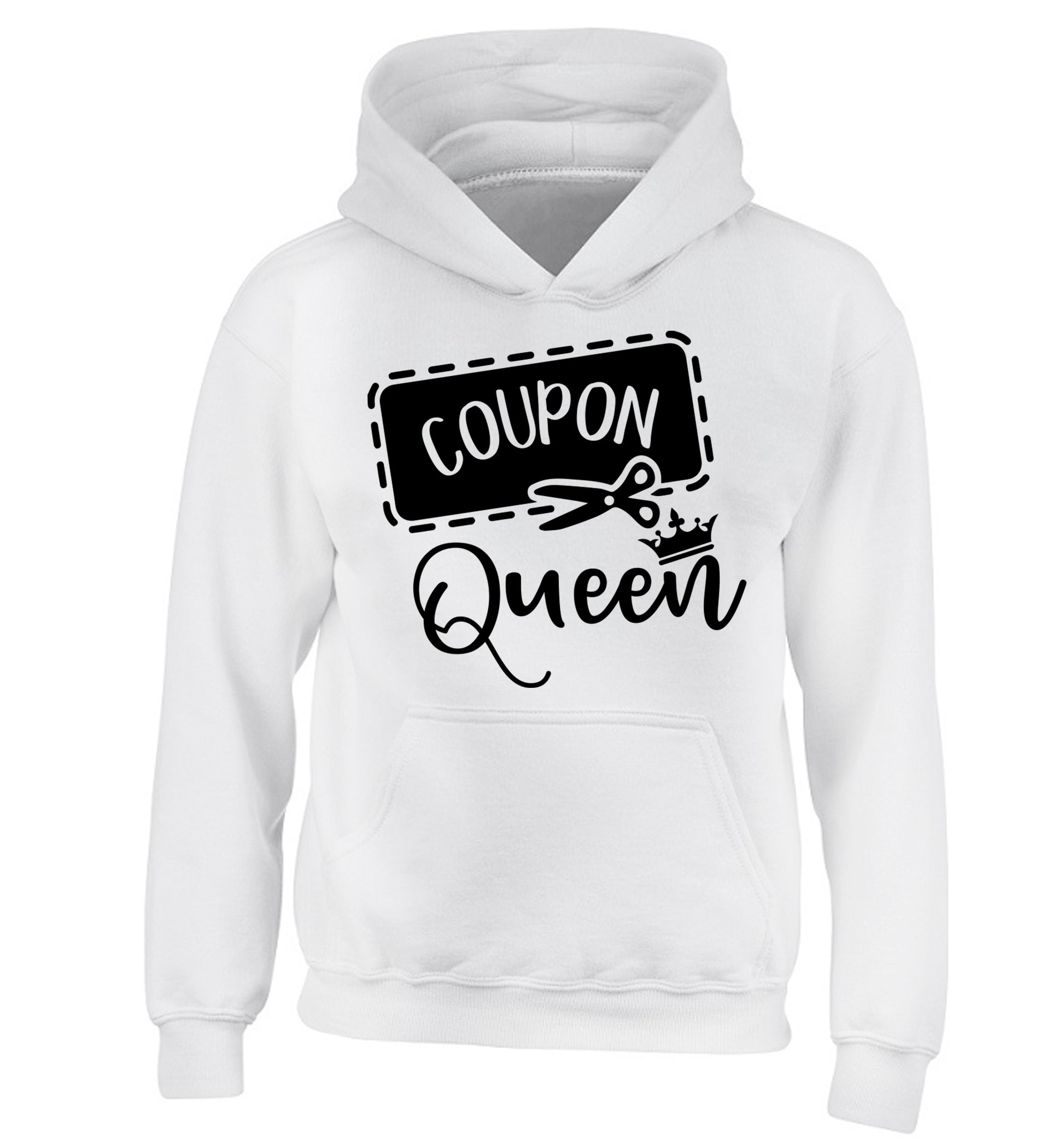Coupon Queen children's white hoodie 12-13 Years