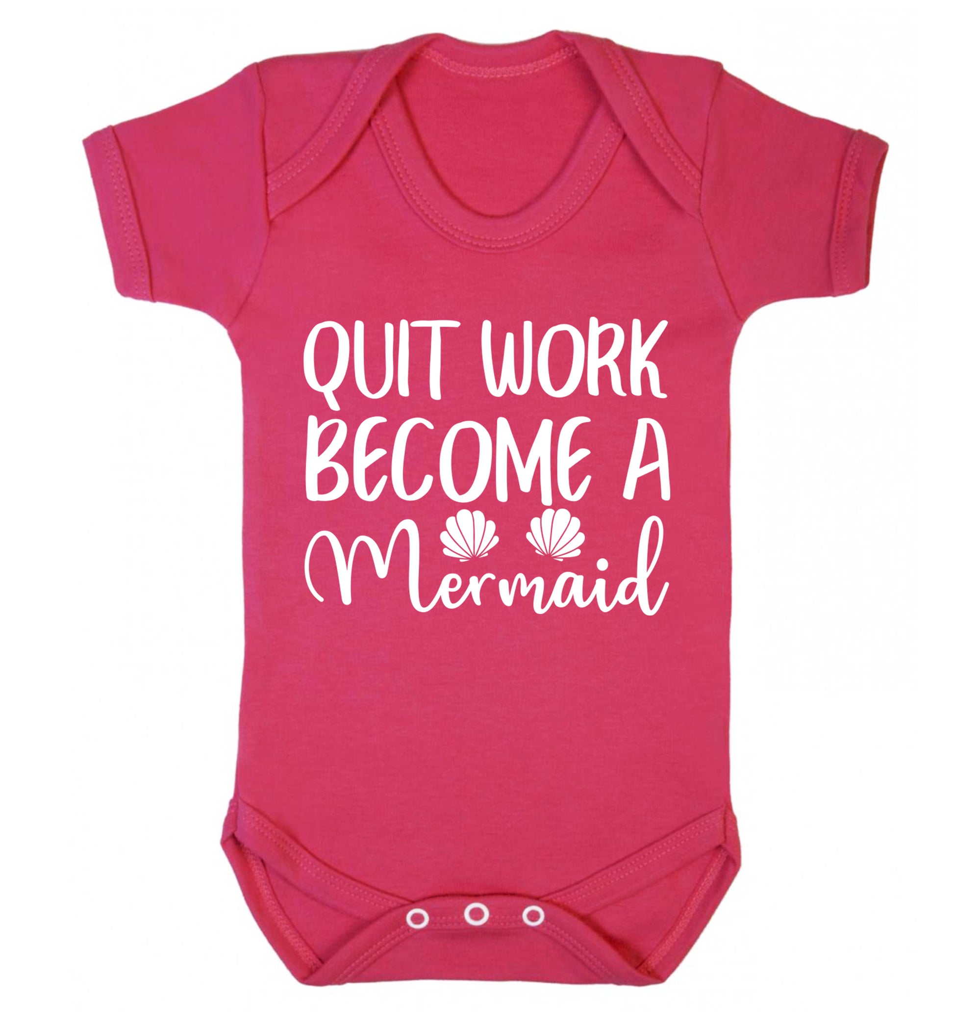 Quit work become a mermaid Baby Vest dark pink 18-24 months