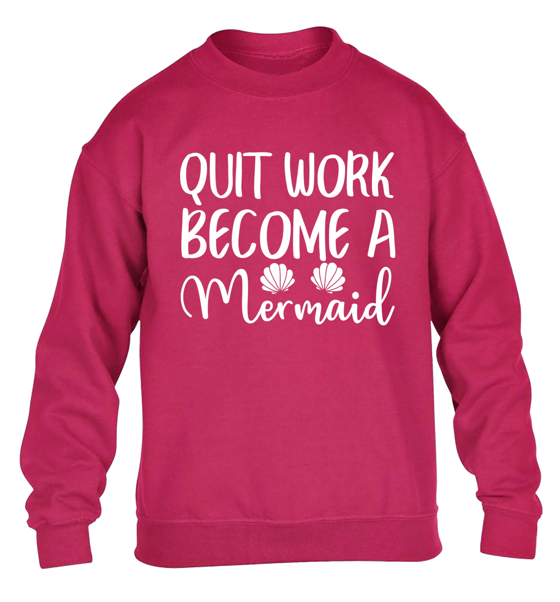 Quit work become a mermaid children's pink sweater 12-13 Years