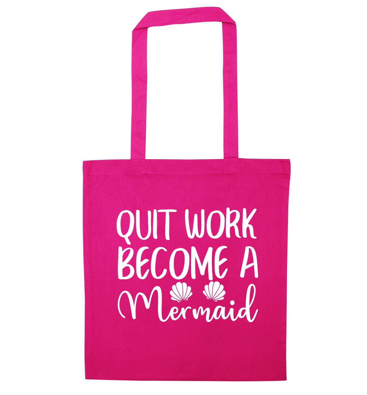 Quit work become a mermaid pink tote bag