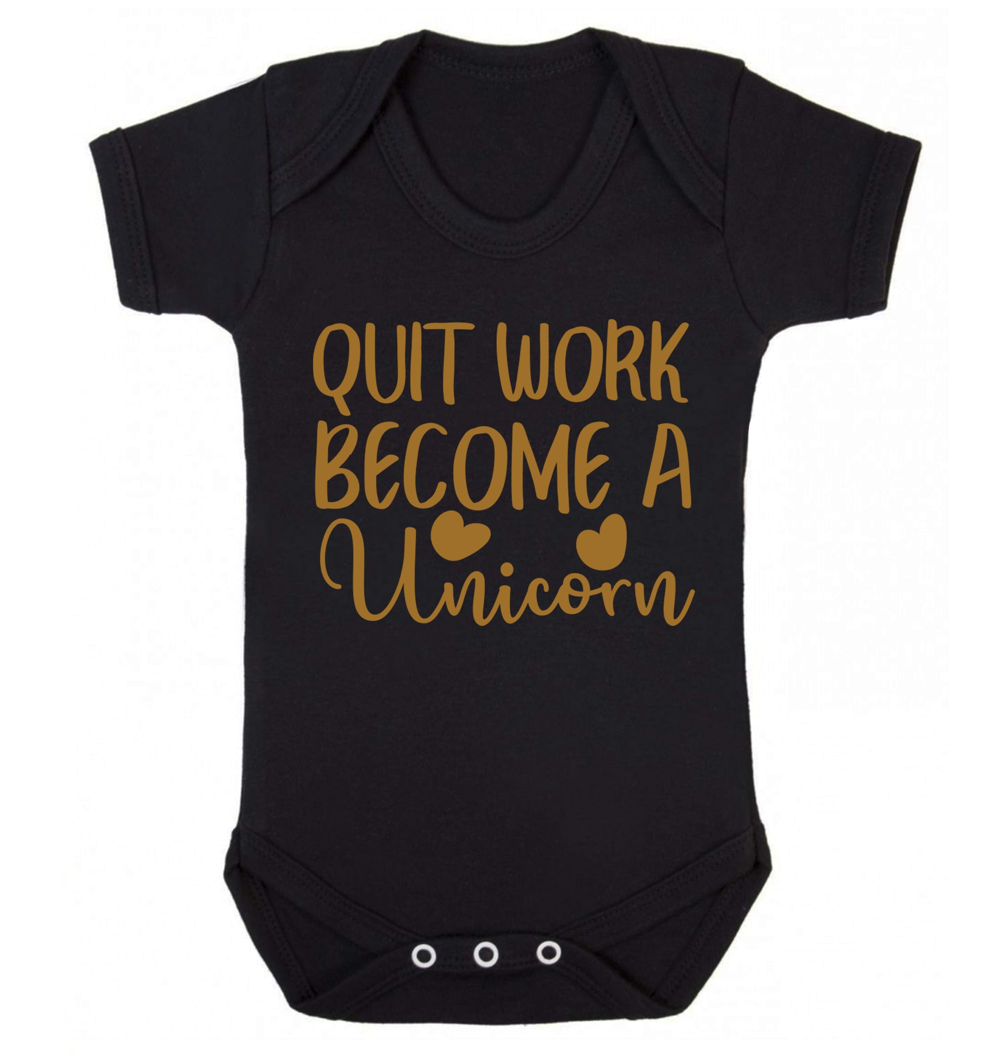 Quit work become a unicorn Baby Vest black 18-24 months