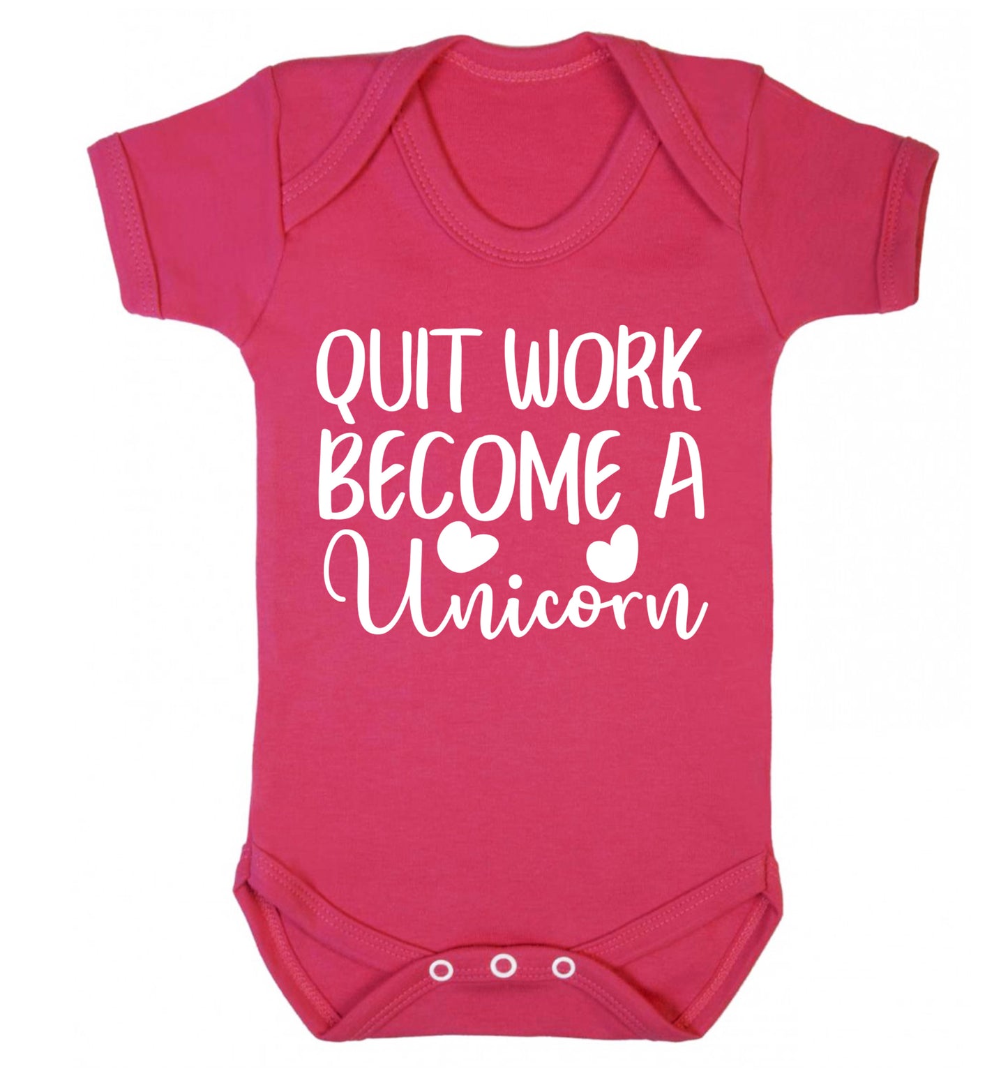 Quit work become a unicorn Baby Vest dark pink 18-24 months