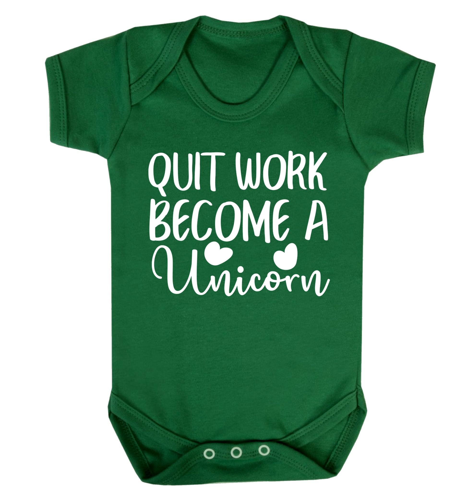 Quit work become a unicorn Baby Vest green 18-24 months