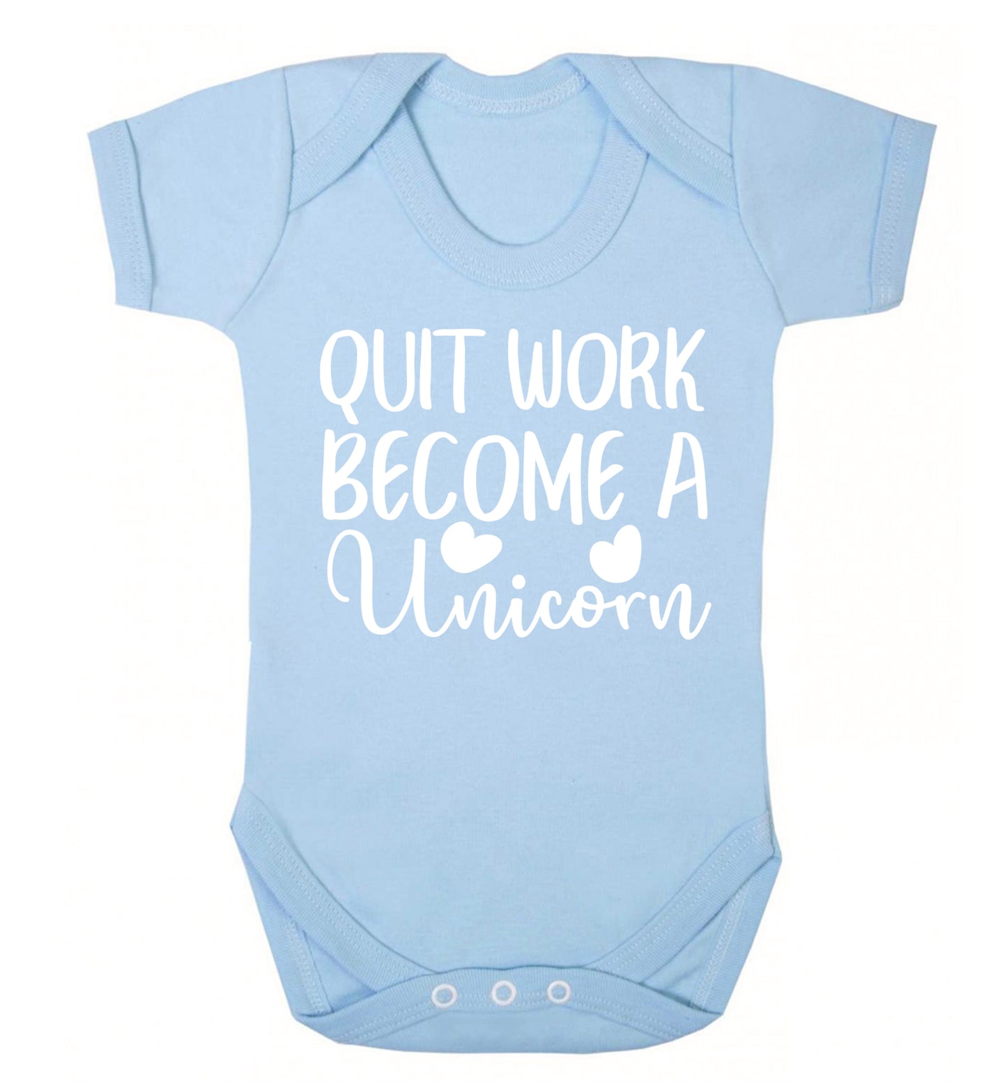 Quit work become a unicorn Baby Vest pale blue 18-24 months