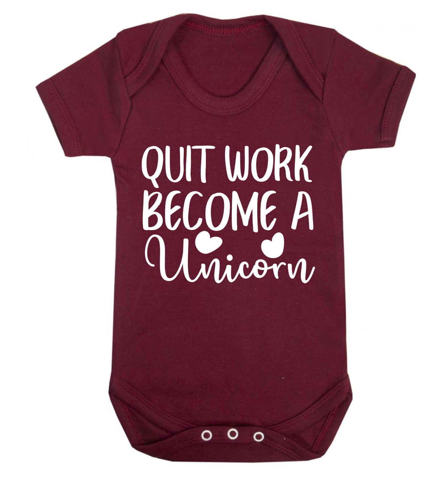 Quit work become a unicorn Baby Vest maroon 18-24 months