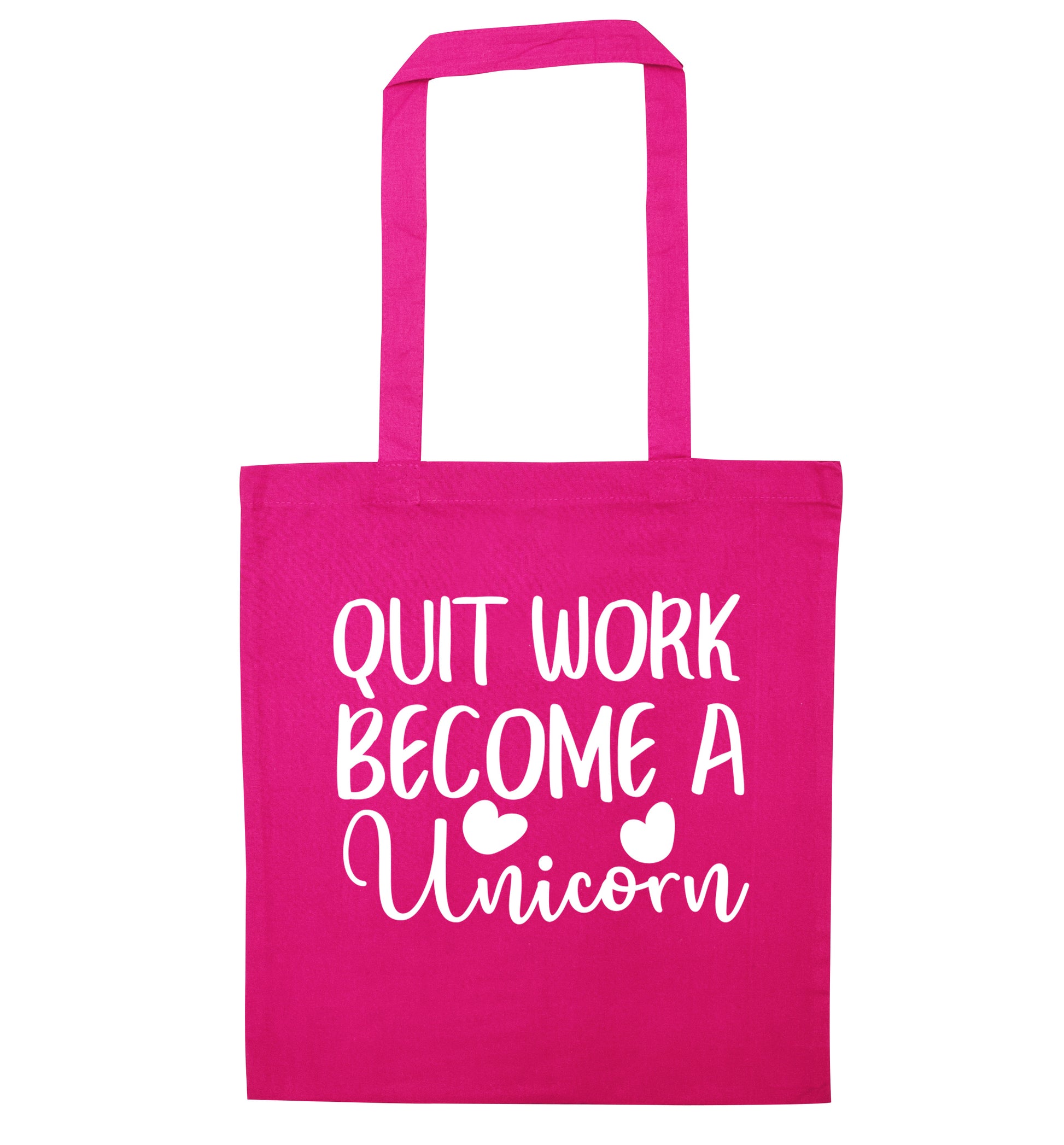 Quit work become a unicorn pink tote bag