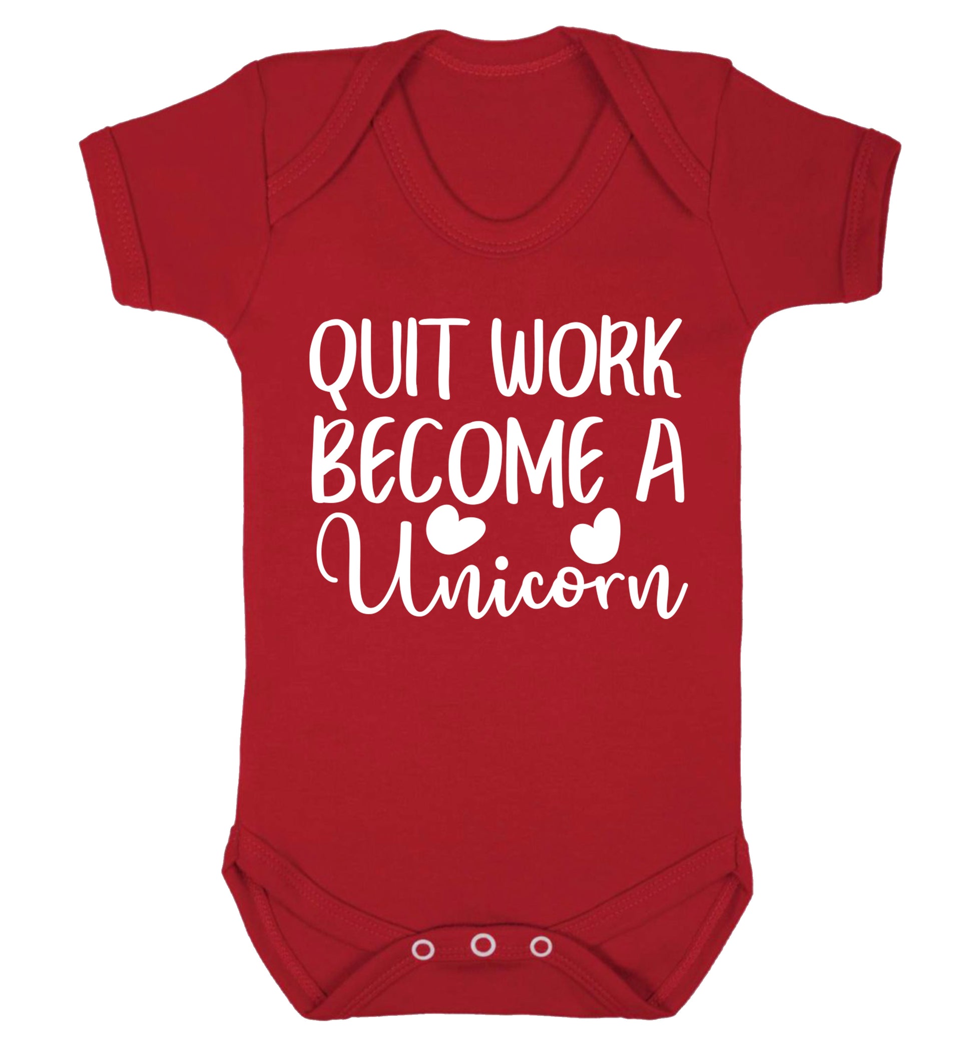 Quit work become a unicorn Baby Vest red 18-24 months