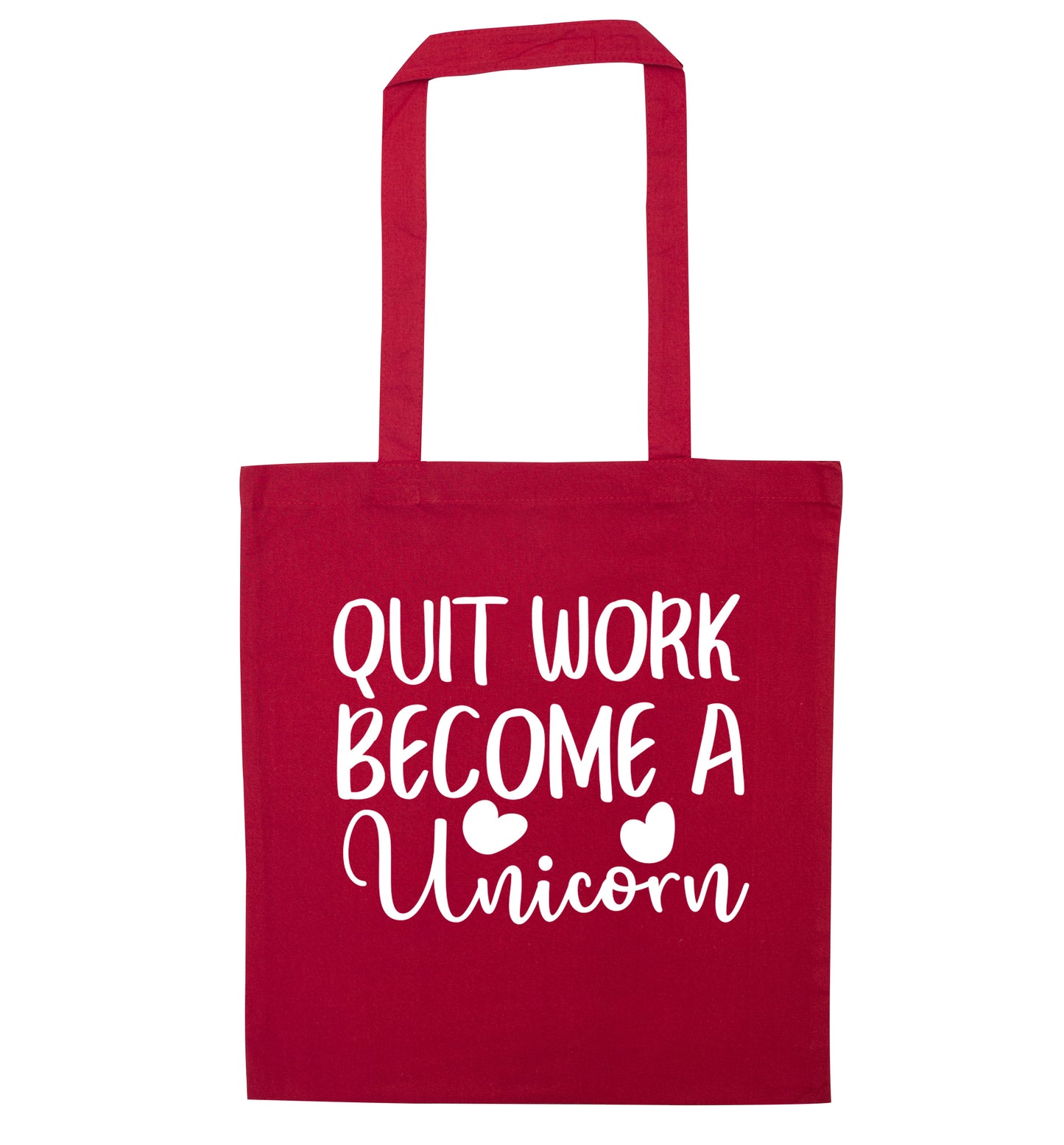 Quit work become a unicorn red tote bag