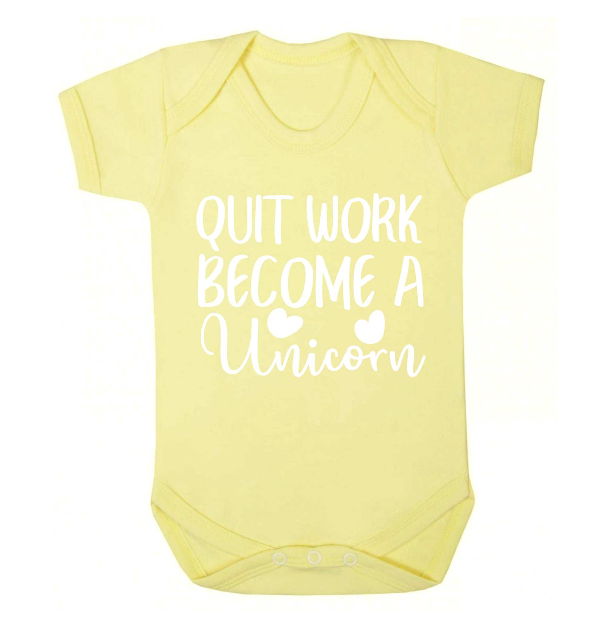 Quit work become a unicorn Baby Vest pale yellow 18-24 months
