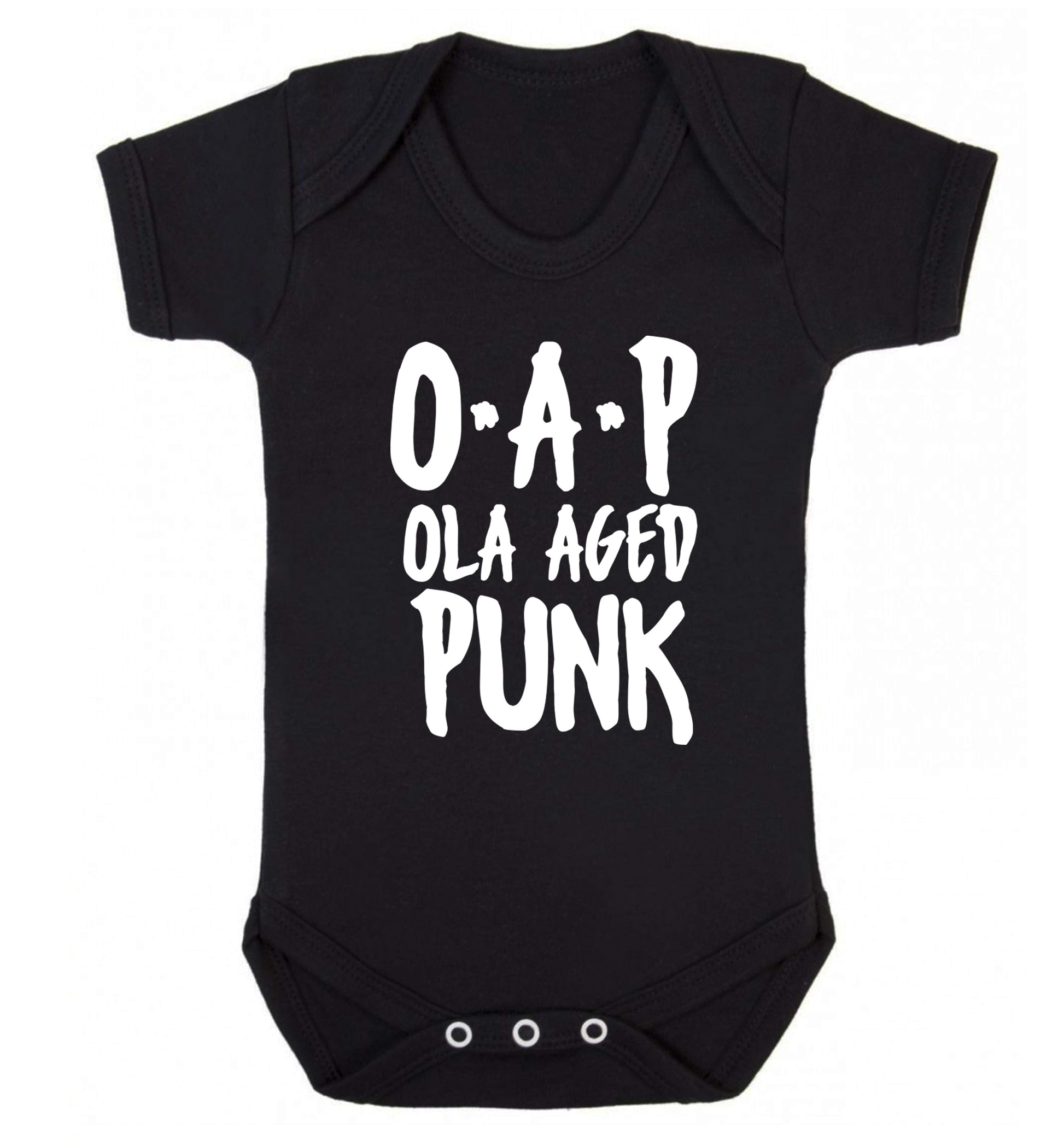 O.A.P Old Aged Punk Baby Vest black 18-24 months