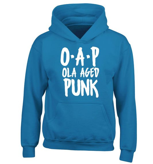 O.A.P Old Aged Punk children's blue hoodie 12-13 Years