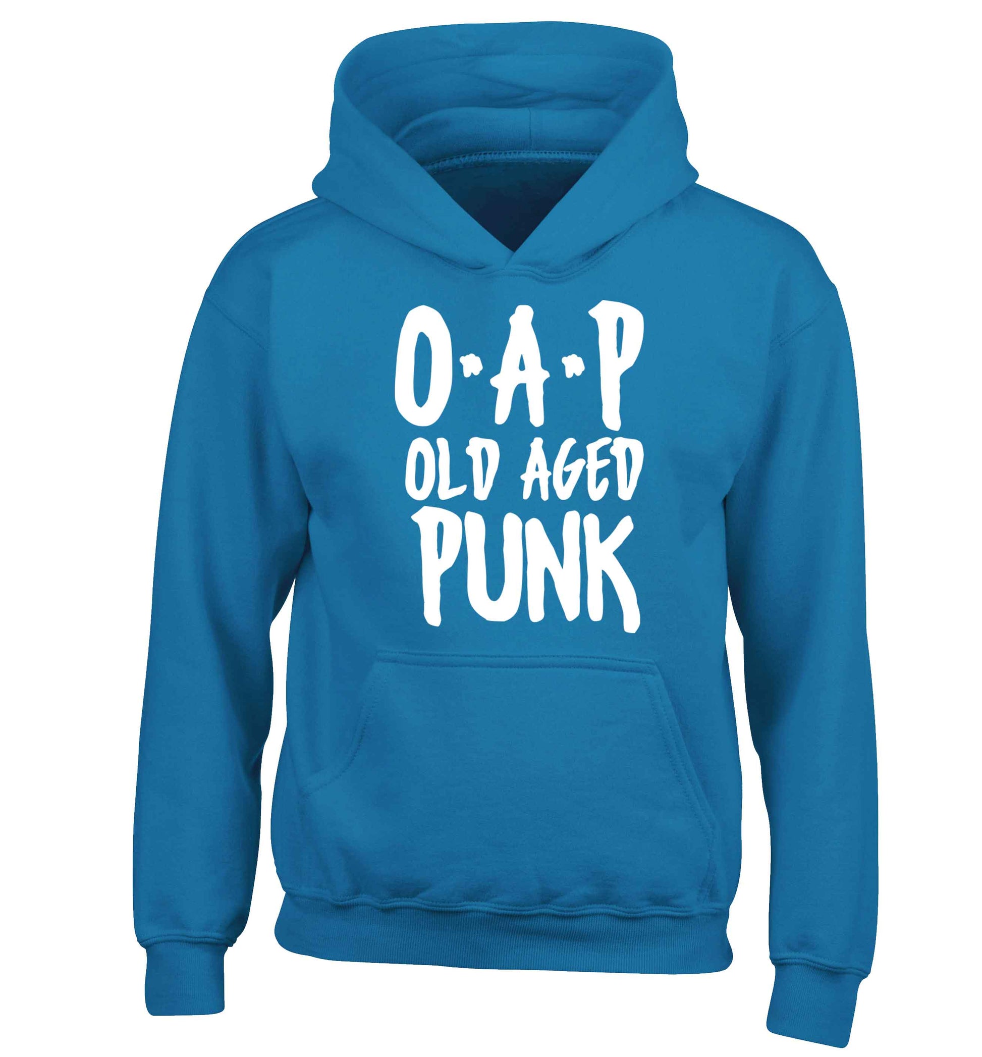 O.A.P Old Age Punk children's blue hoodie 12-13 Years