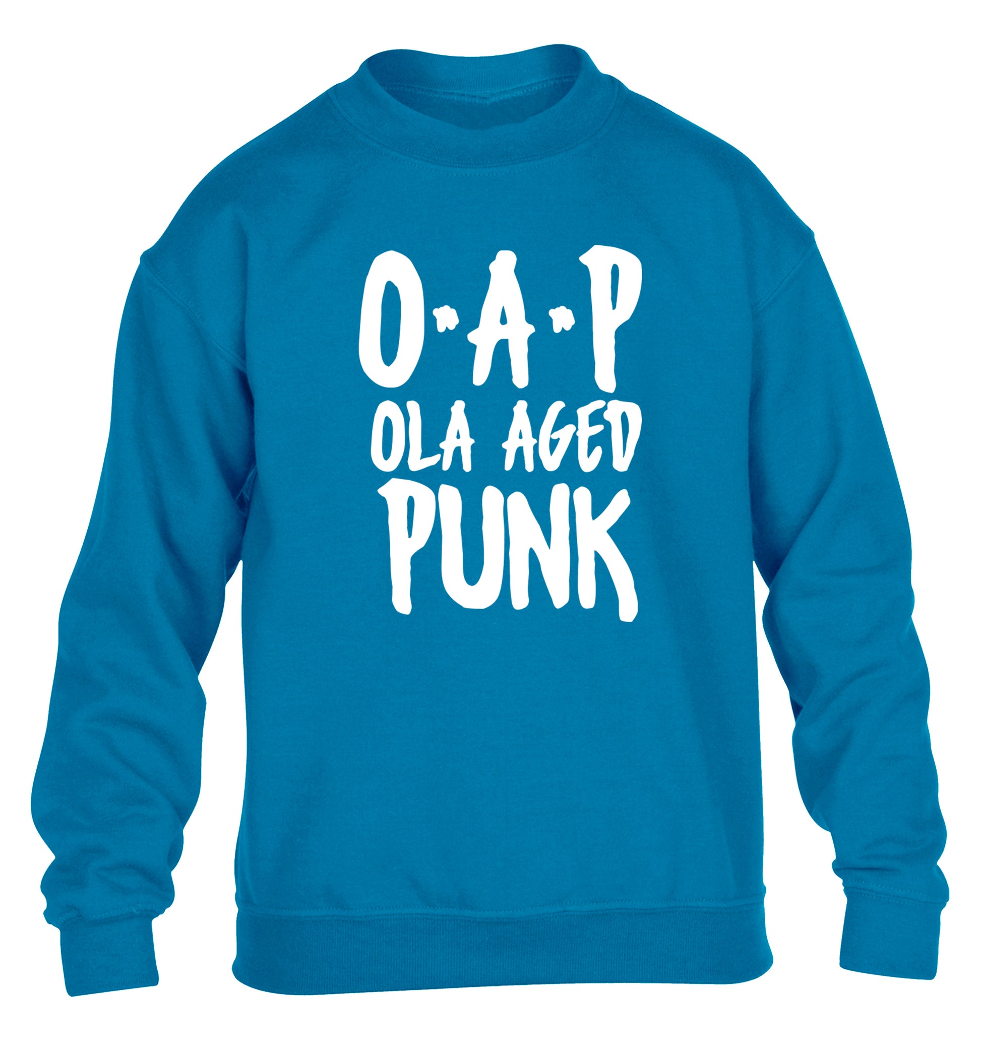 O.A.P Old Aged Punk children's blue sweater 12-13 Years