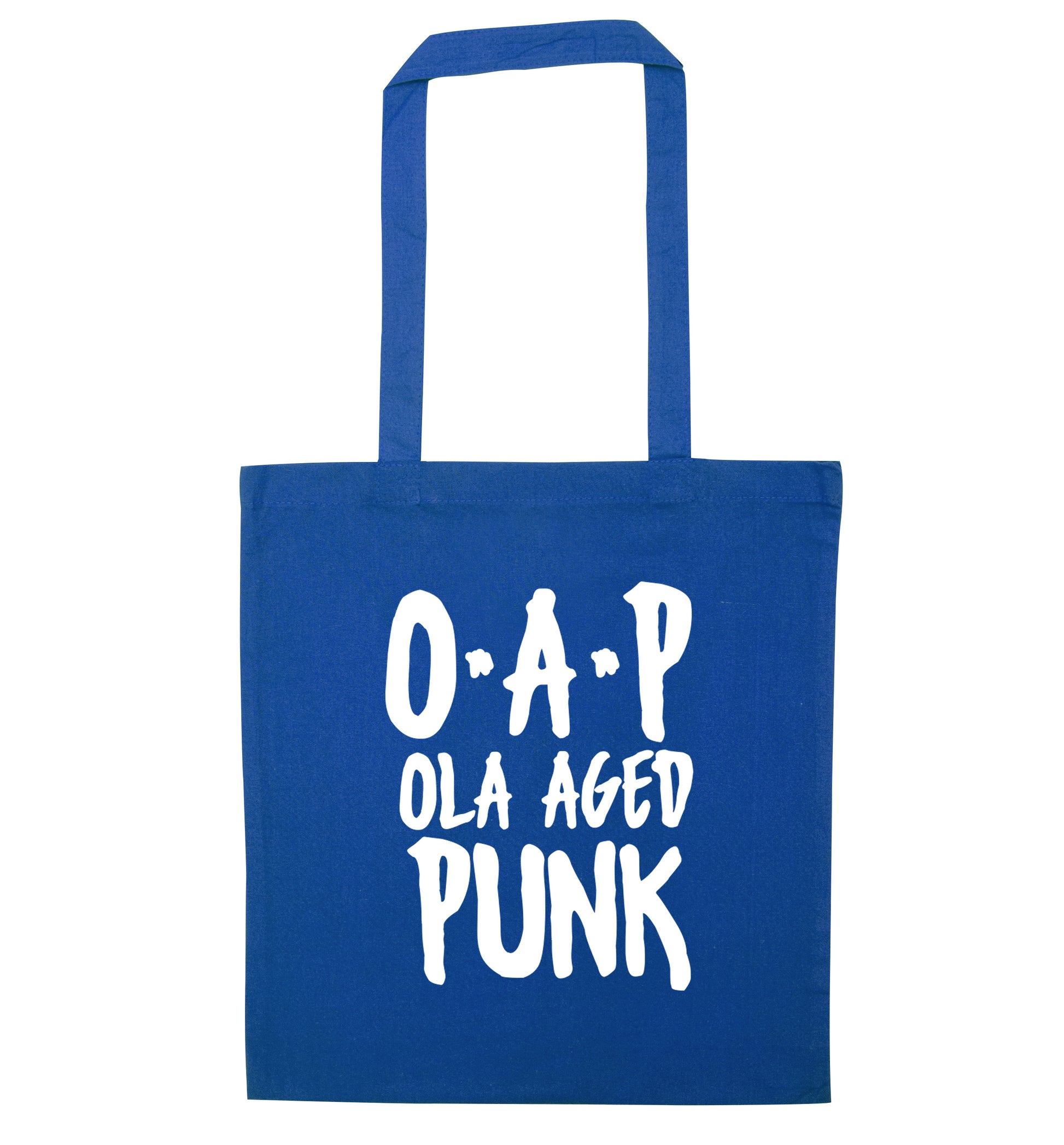 O.A.P Old Aged Punk blue tote bag
