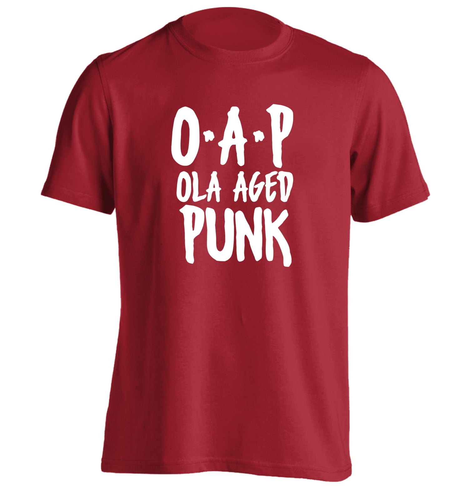 O.A.P Old Aged Punk adults unisex red Tshirt 2XL