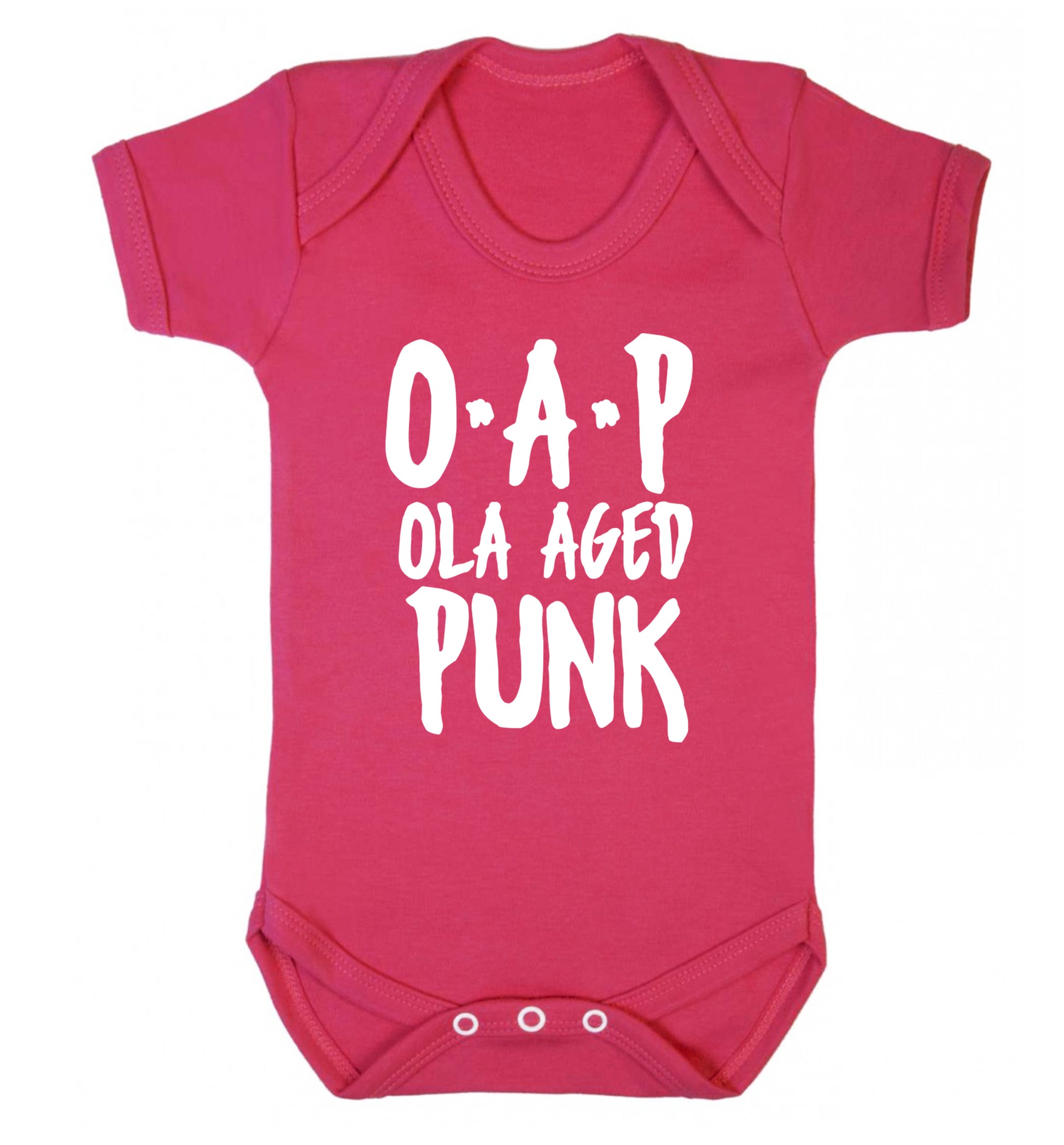 O.A.P Old Aged Punk Baby Vest dark pink 18-24 months