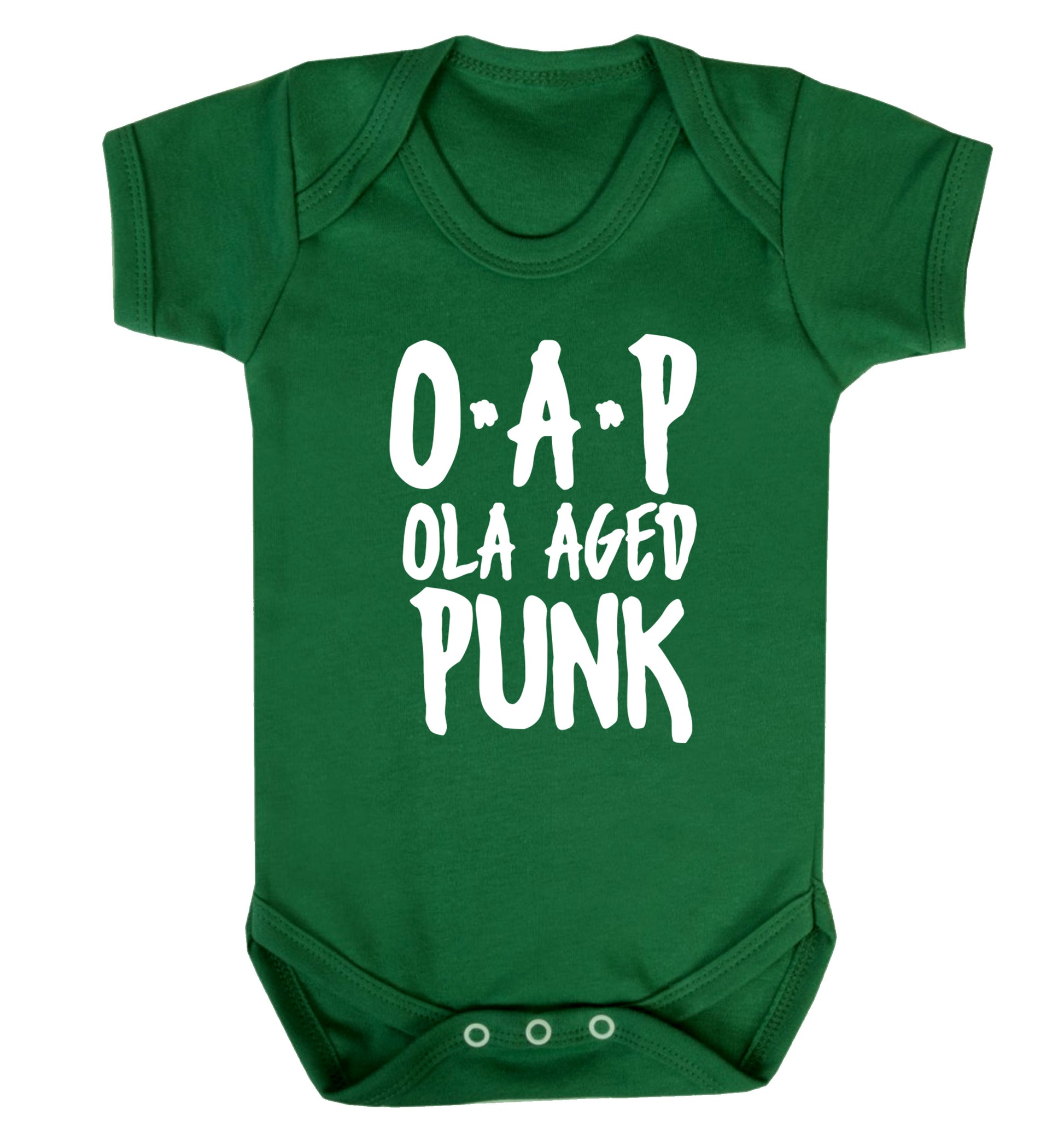 O.A.P Old Aged Punk Baby Vest green 18-24 months