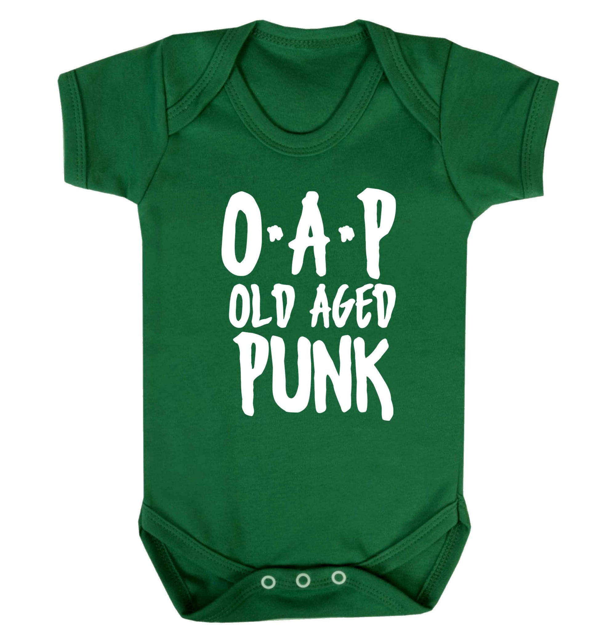 O.A.P Old Age Punk Baby Vest green 18-24 months