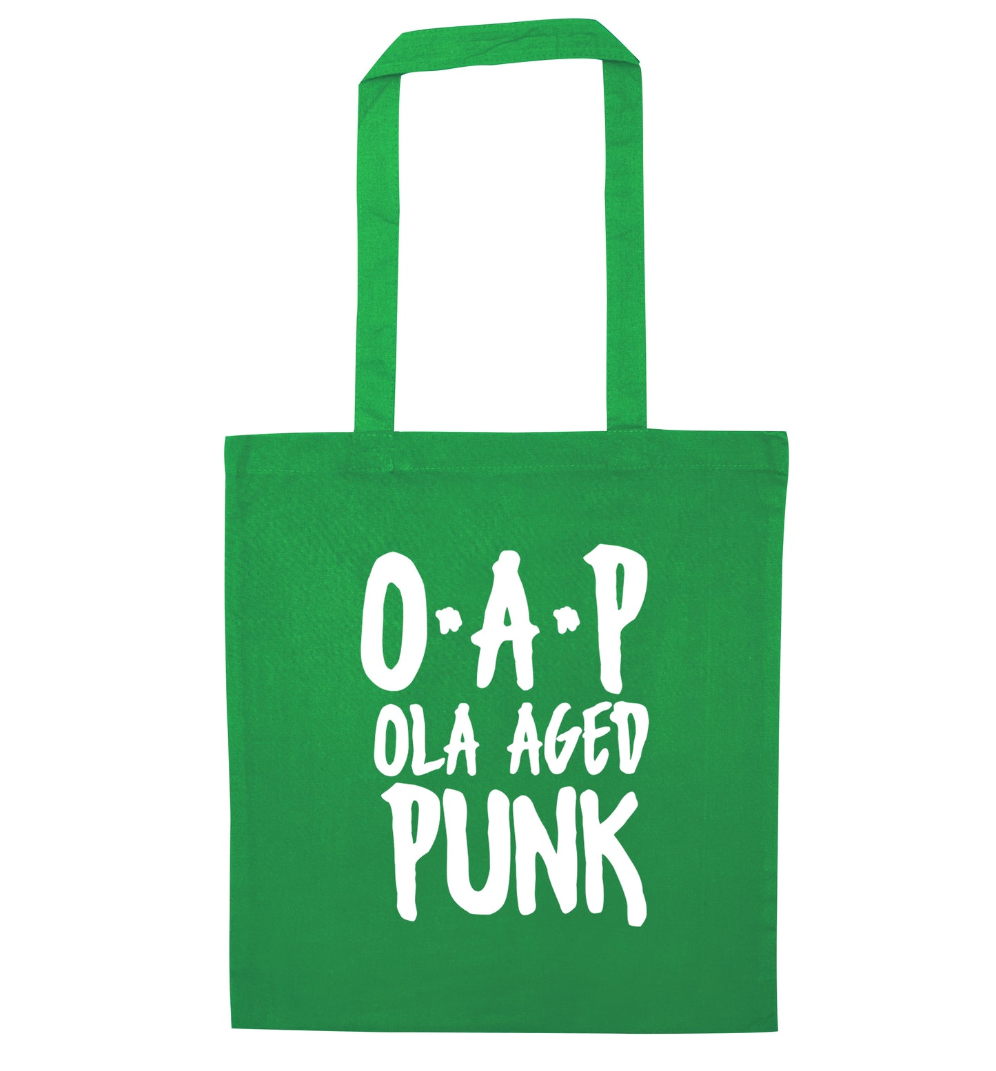 O.A.P Old Aged Punk green tote bag