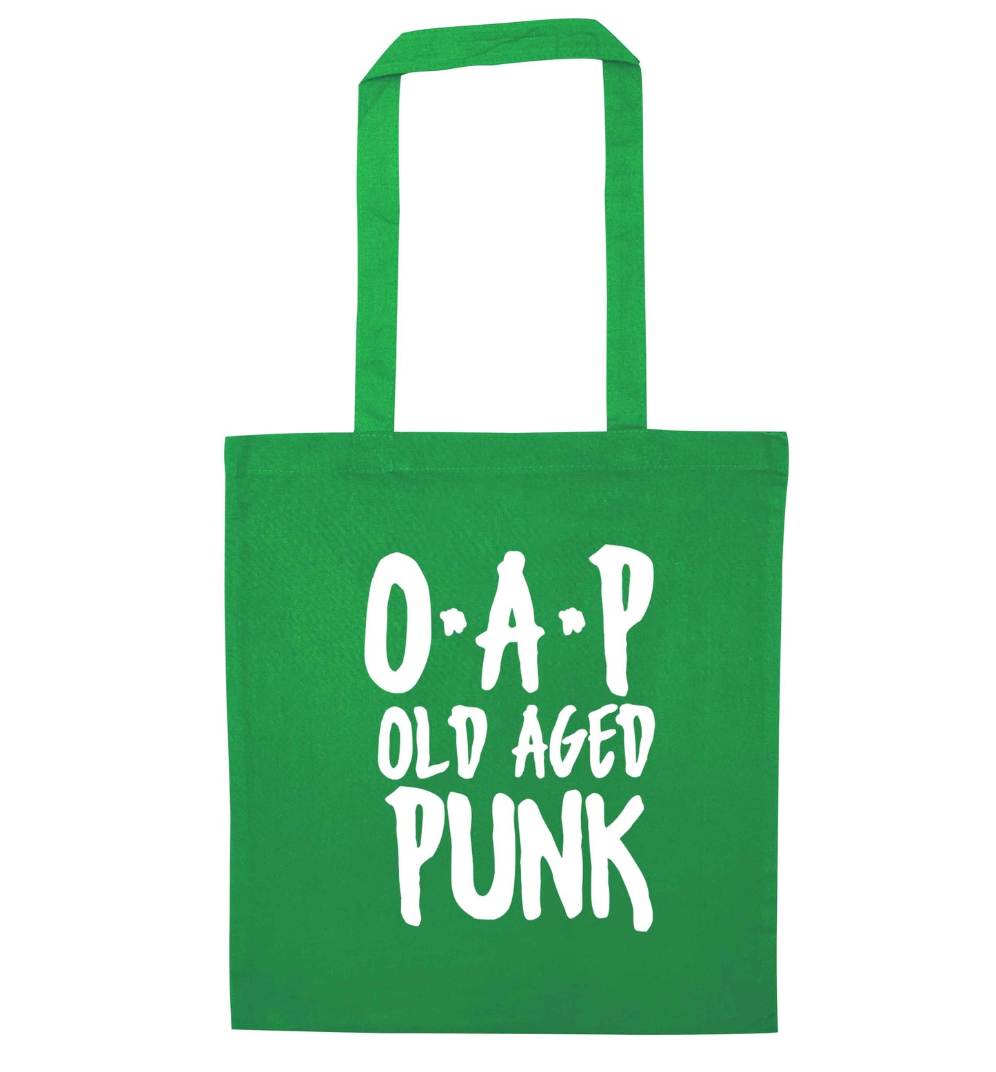 O.A.P Old Age Punk green tote bag