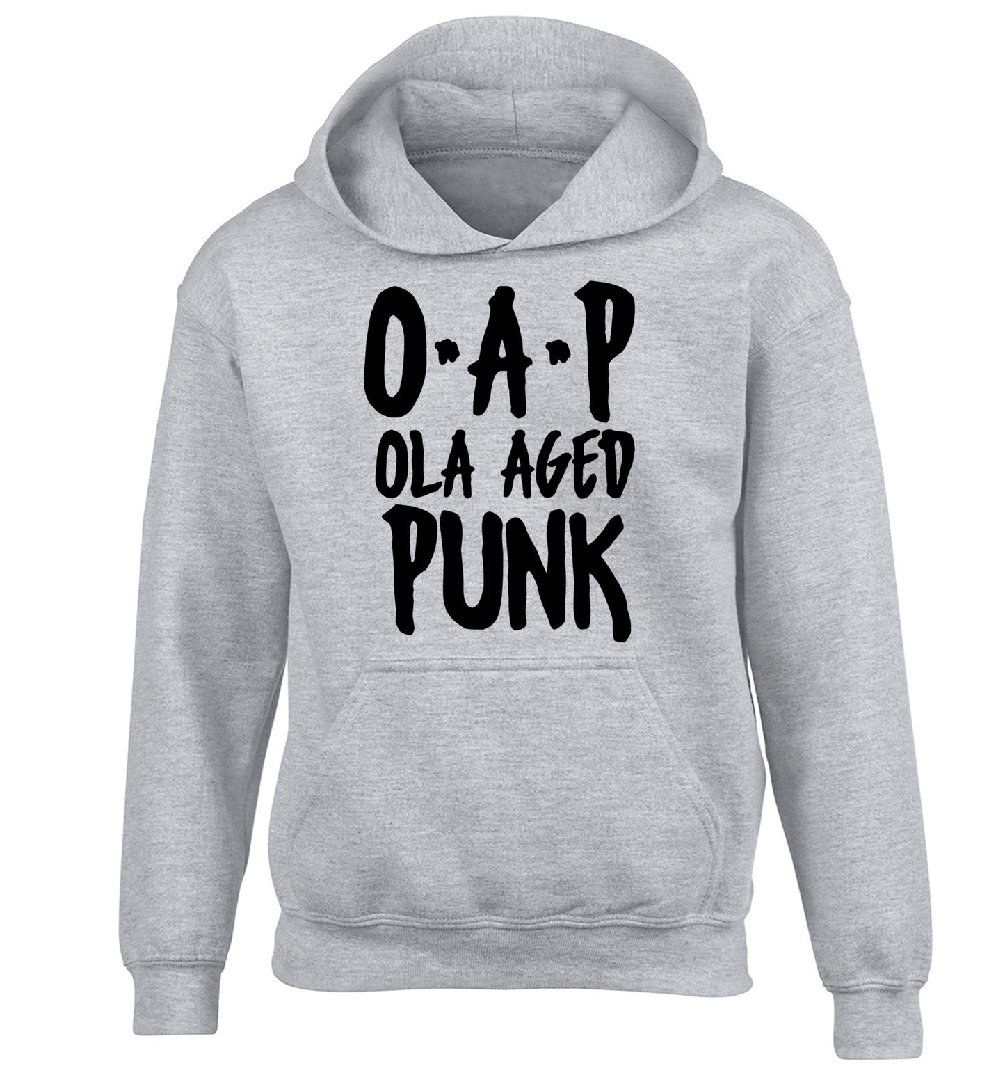 O.A.P Old Aged Punk children's grey hoodie 12-13 Years