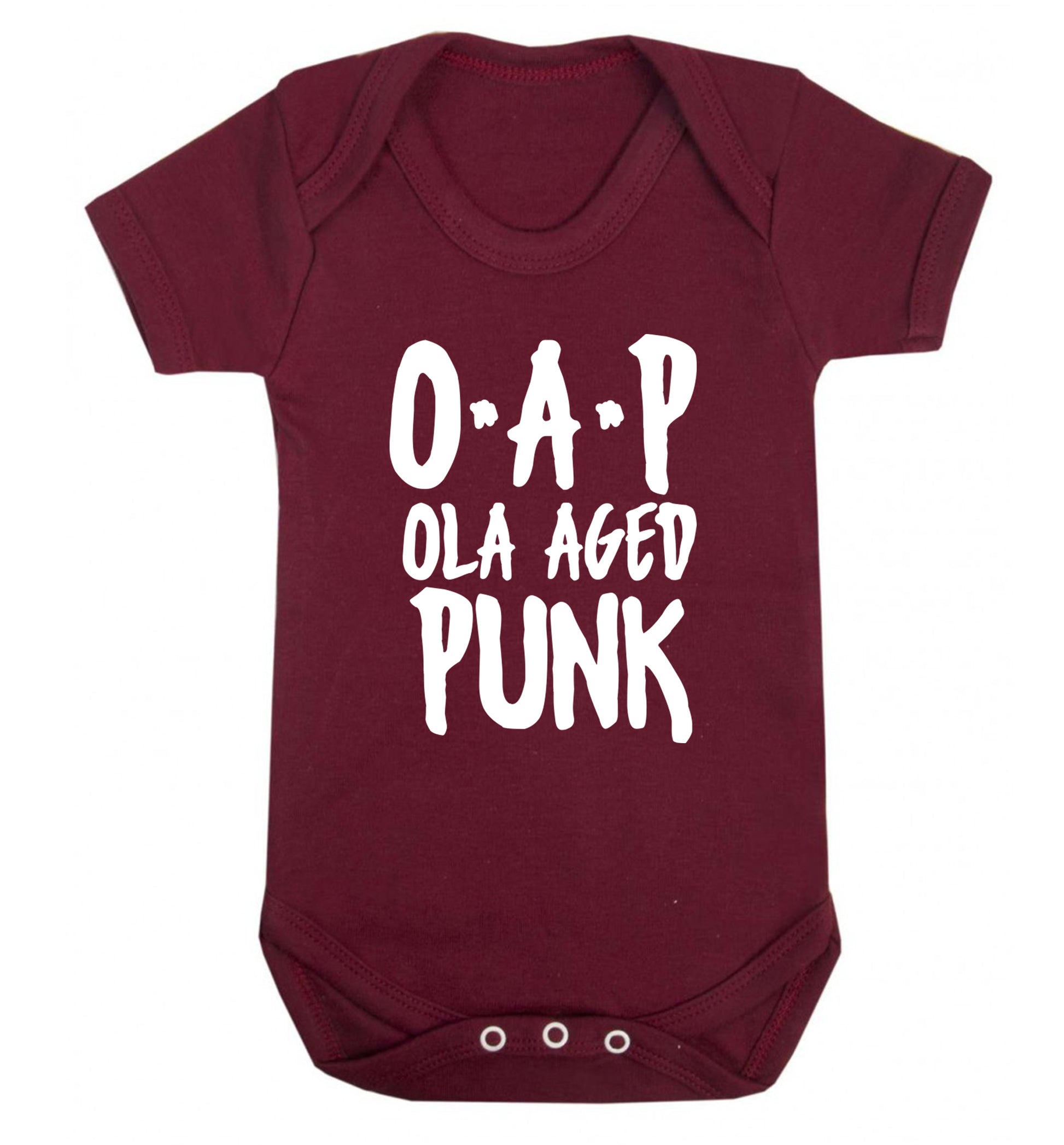 O.A.P Old Aged Punk Baby Vest maroon 18-24 months