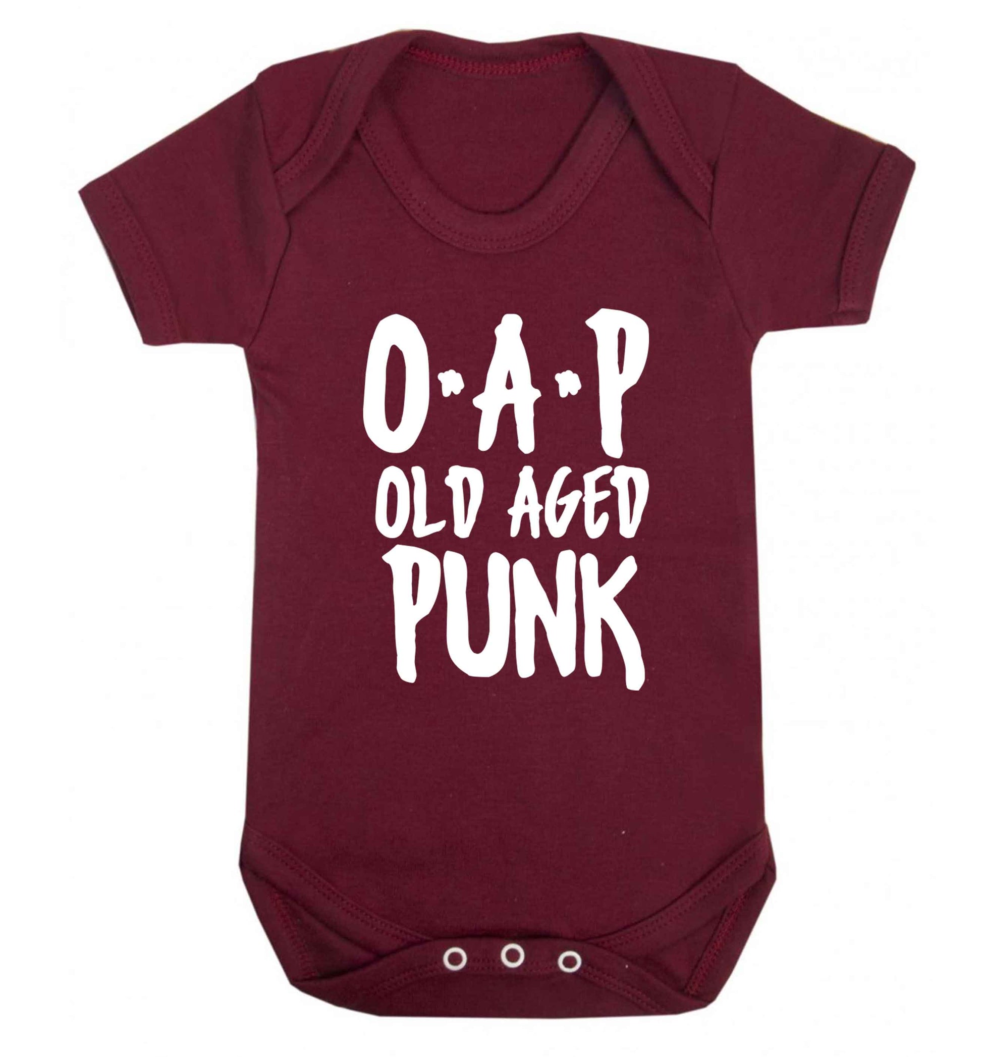 O.A.P Old Age Punk Baby Vest maroon 18-24 months