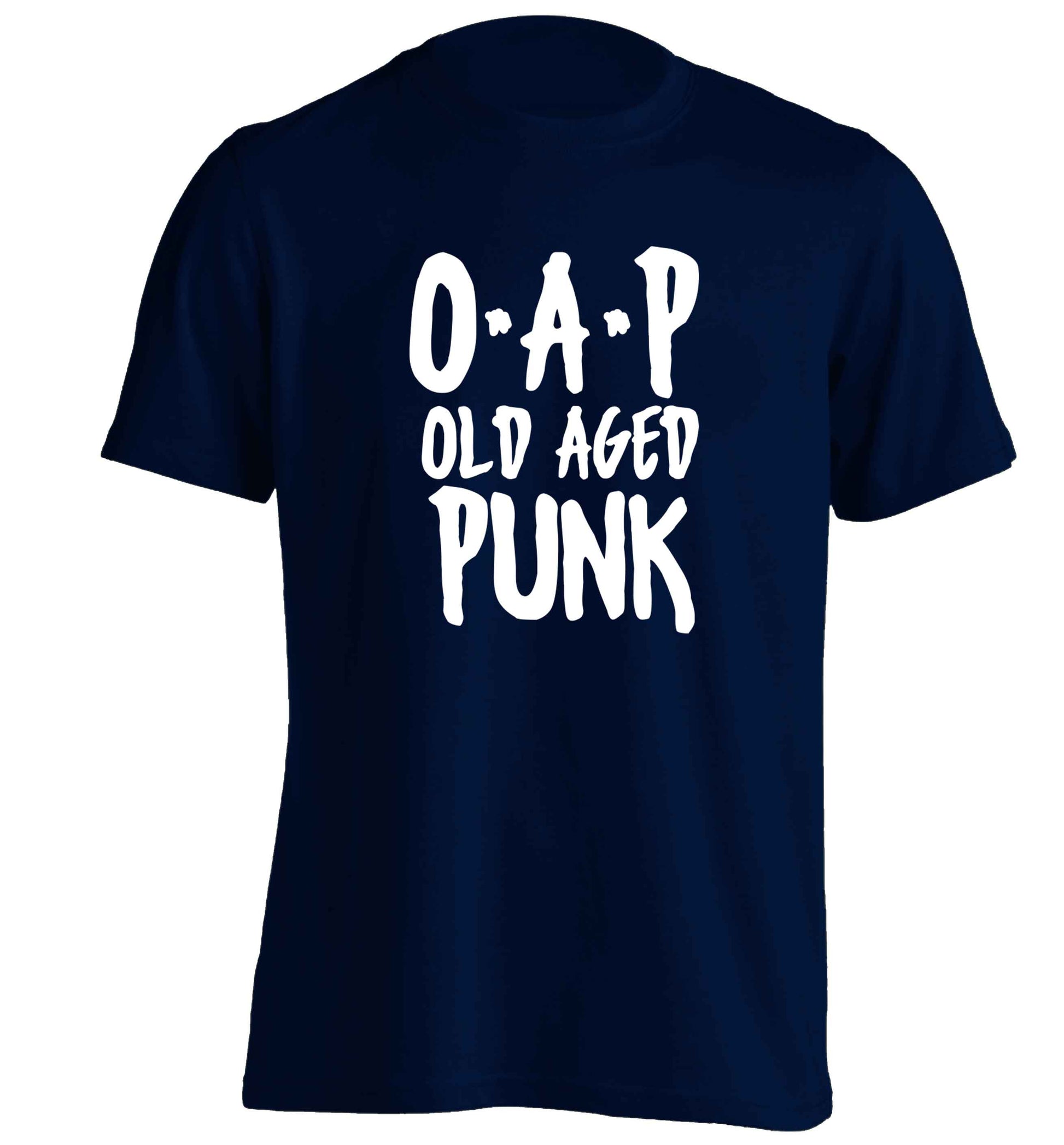 O.A.P Old Age Punk adults unisex navy Tshirt 2XL
