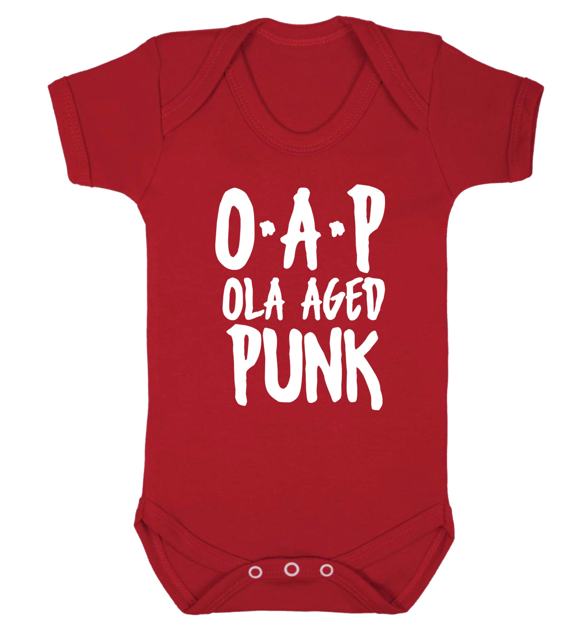 O.A.P Old Aged Punk Baby Vest red 18-24 months