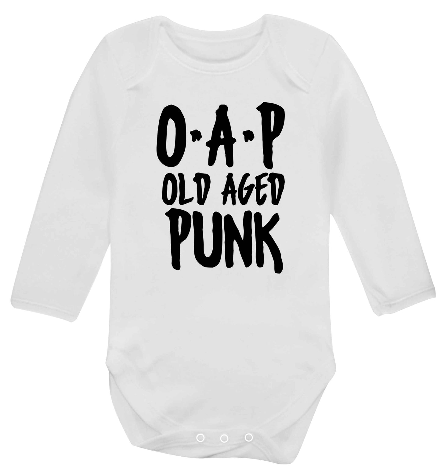 O.A.P Old Age Punk Baby Vest long sleeved white 6-12 months