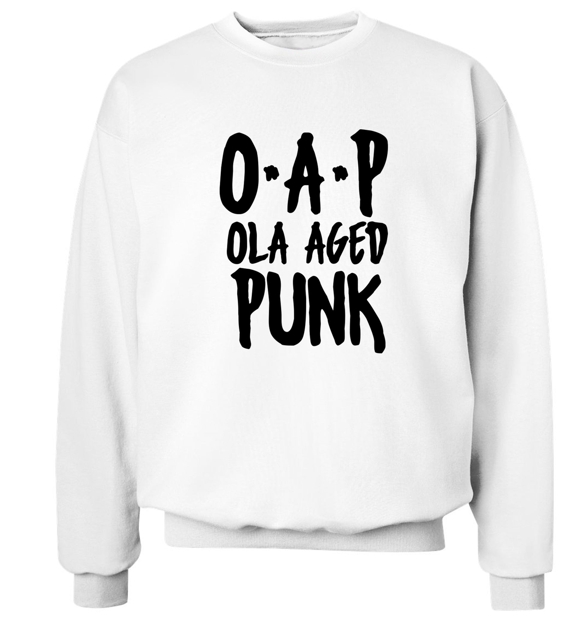 O.A.P Old Aged Punk Adult's unisex white Sweater 2XL