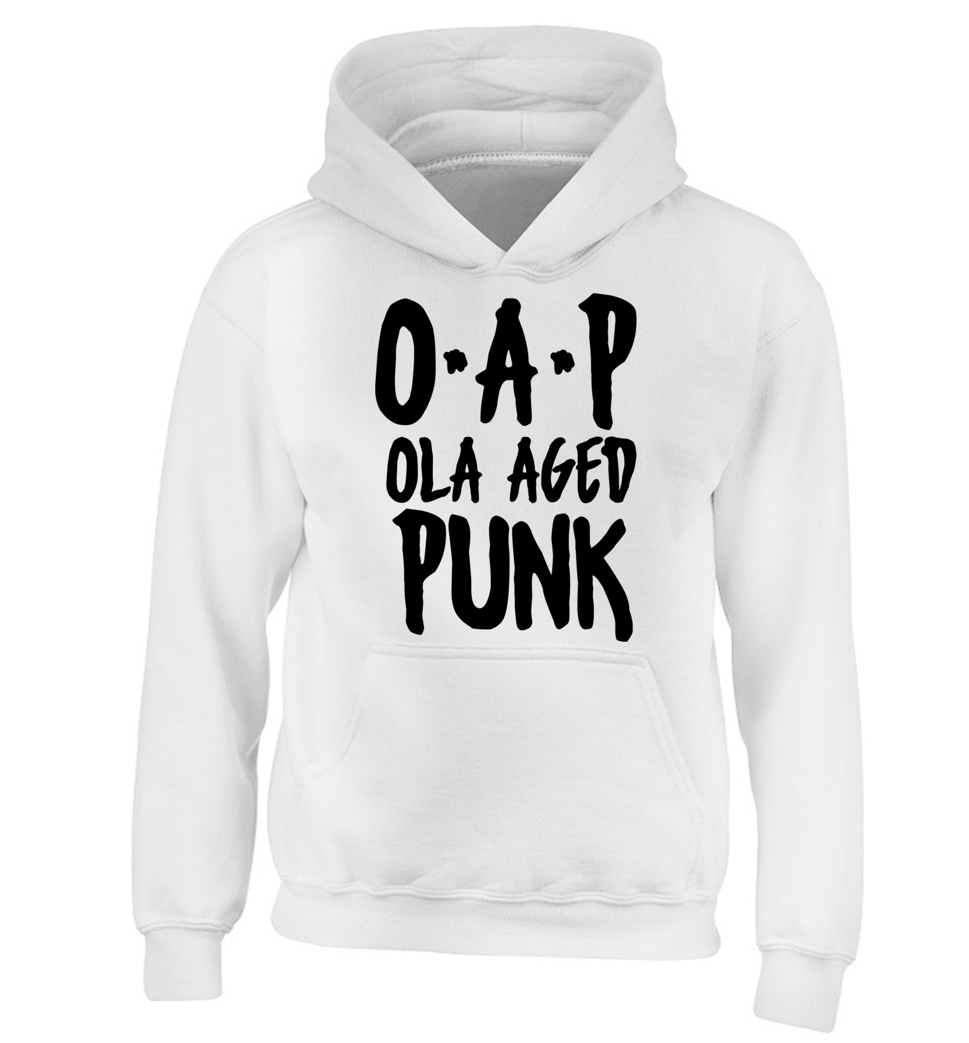 O.A.P Old Aged Punk children's white hoodie 12-13 Years