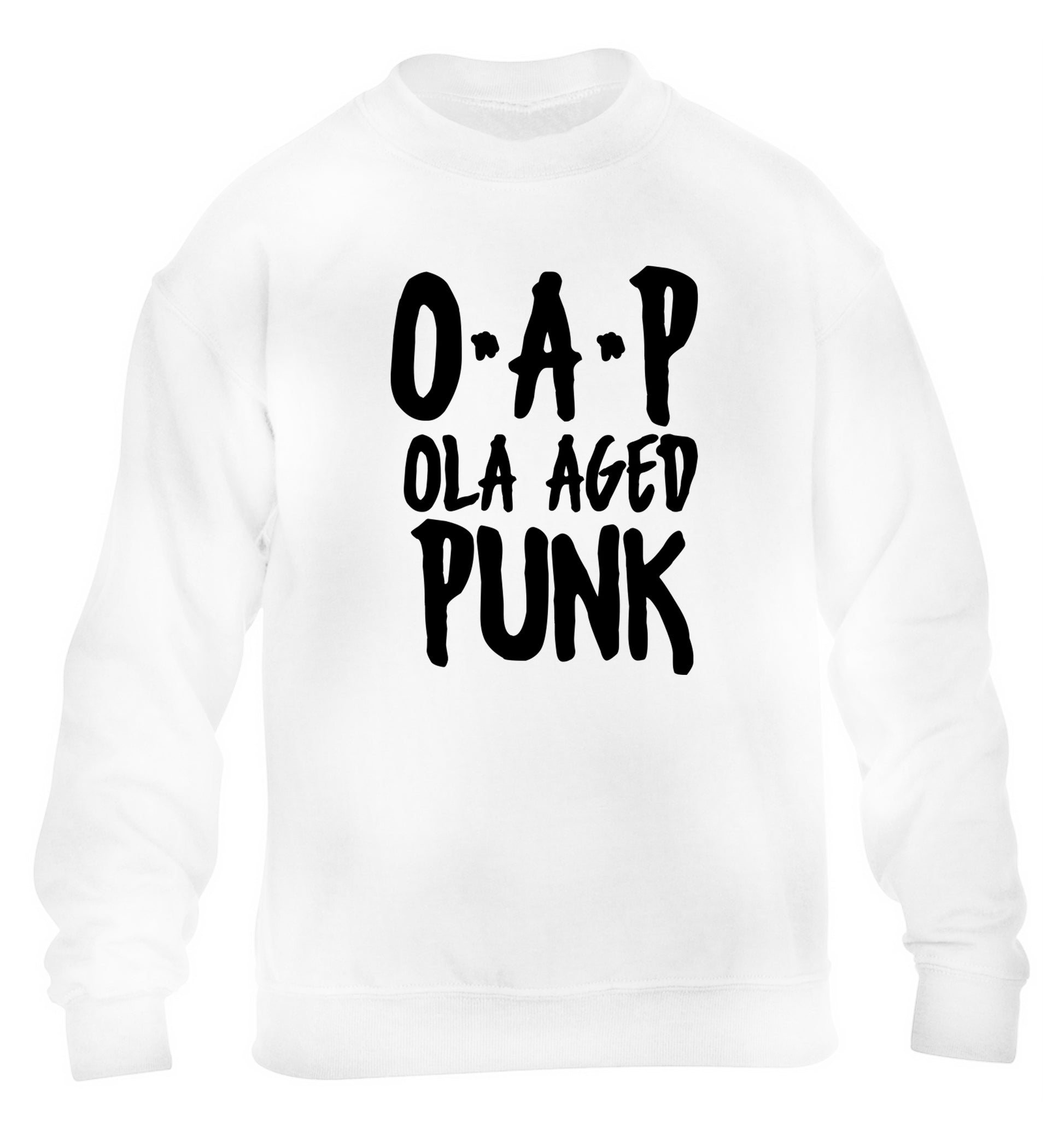 O.A.P Old Aged Punk children's white sweater 12-13 Years