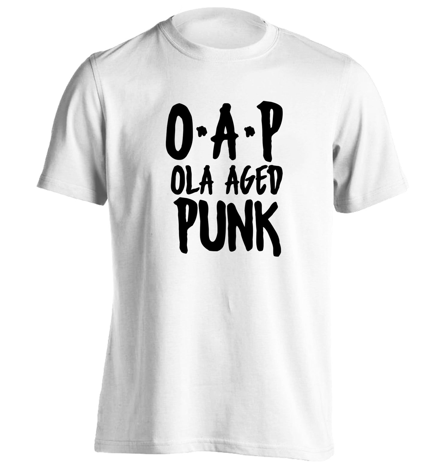 O.A.P Old Aged Punk adults unisex white Tshirt 2XL