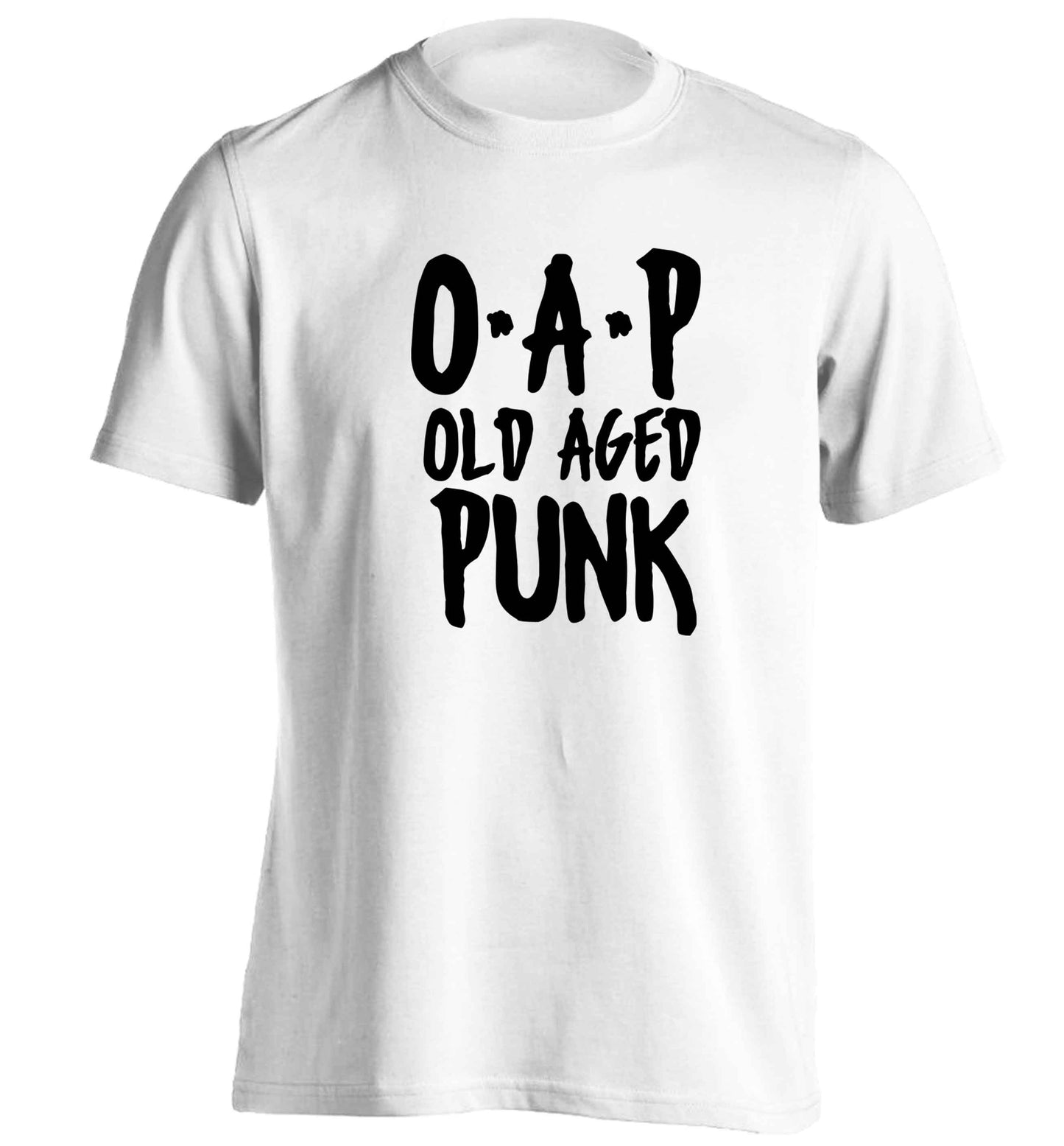 O.A.P Old Age Punk adults unisex white Tshirt 2XL