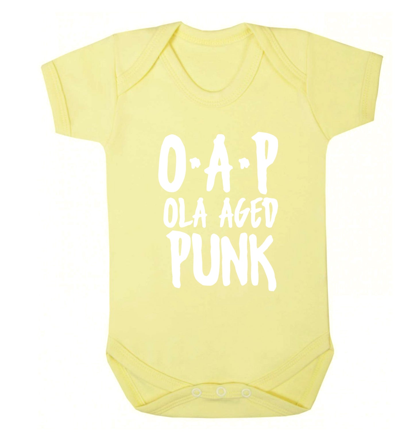 O.A.P Old Aged Punk Baby Vest pale yellow 18-24 months